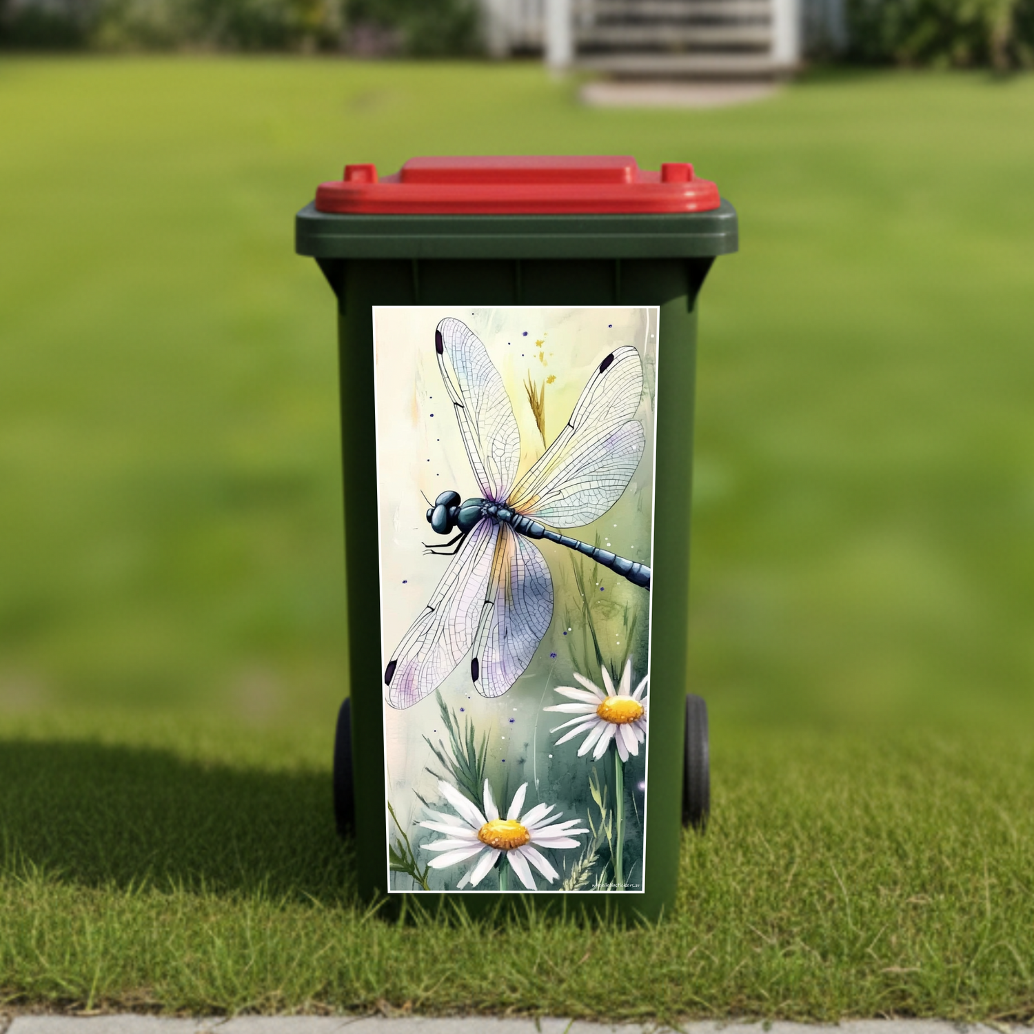Dragonfly wheelie bin sticker