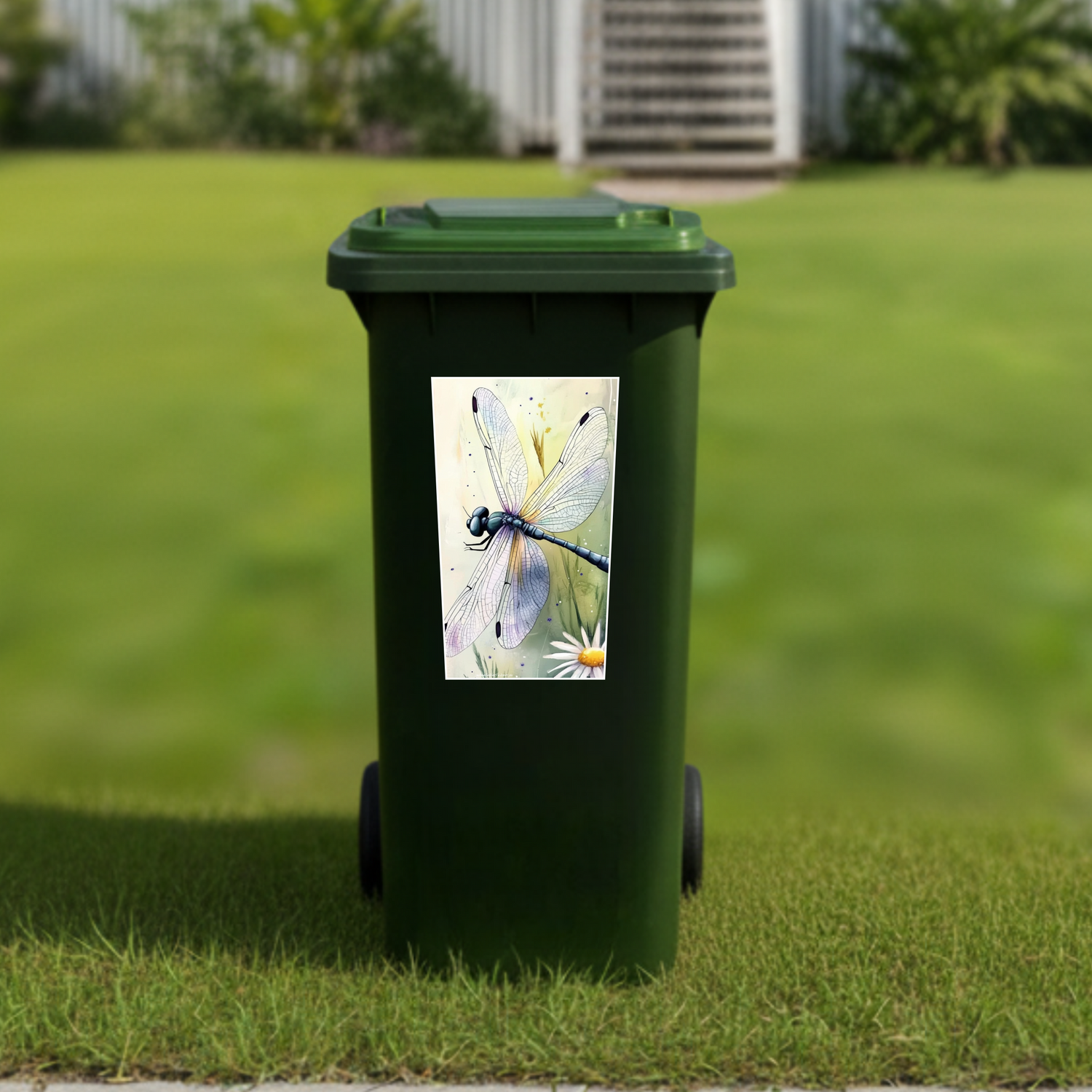 Dragonfly wheelie bin sticker