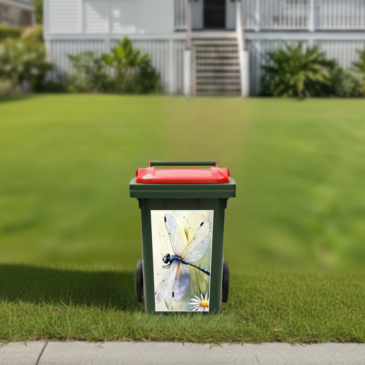 Dragonfly wheelie bin sticker