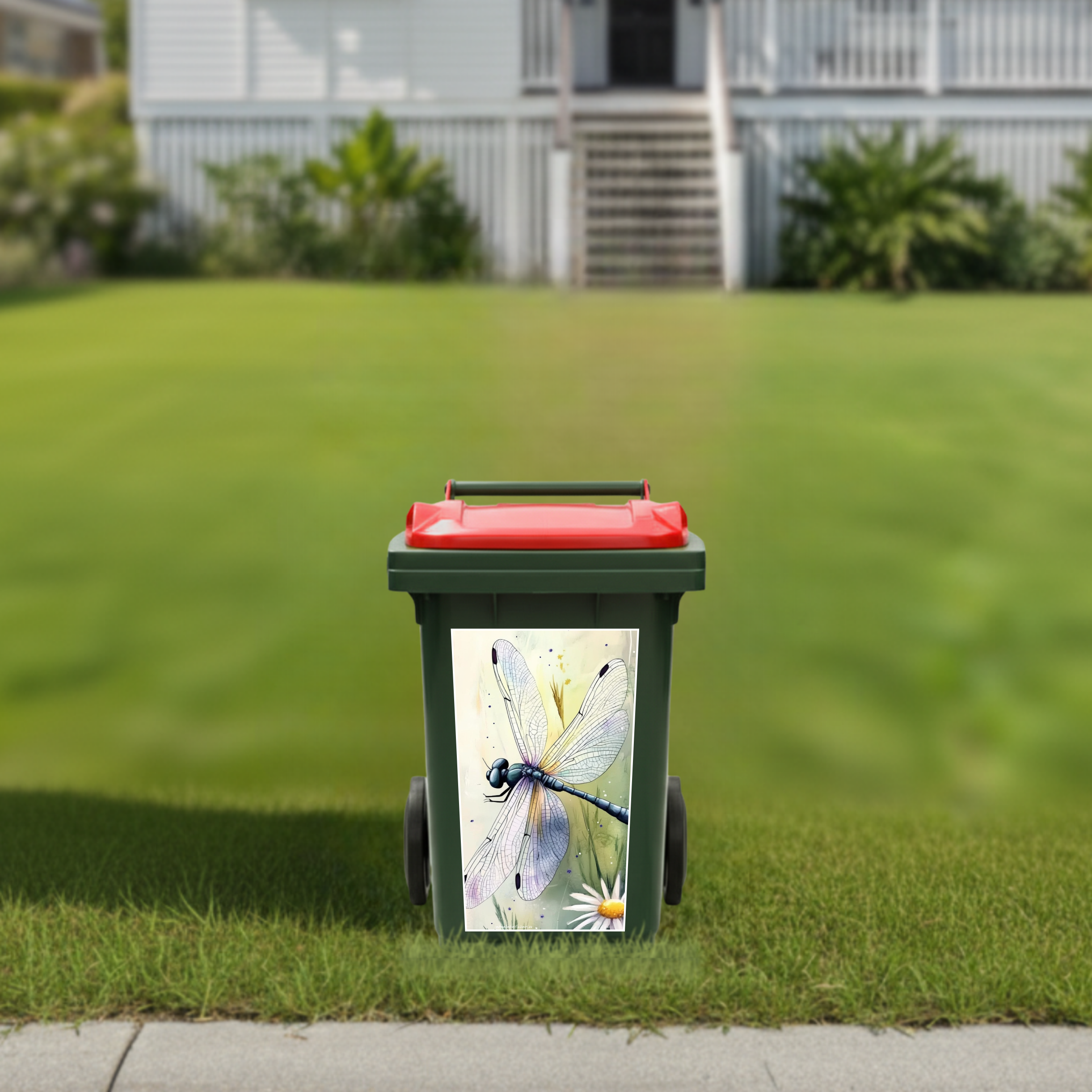 Dragonfly wheelie bin sticker