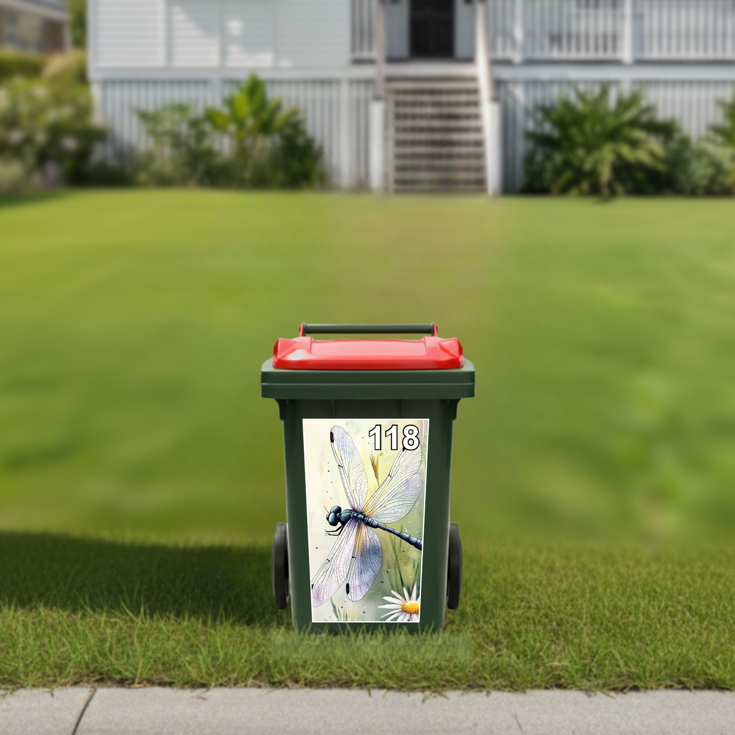 Dragonfly wheelie bin sticker