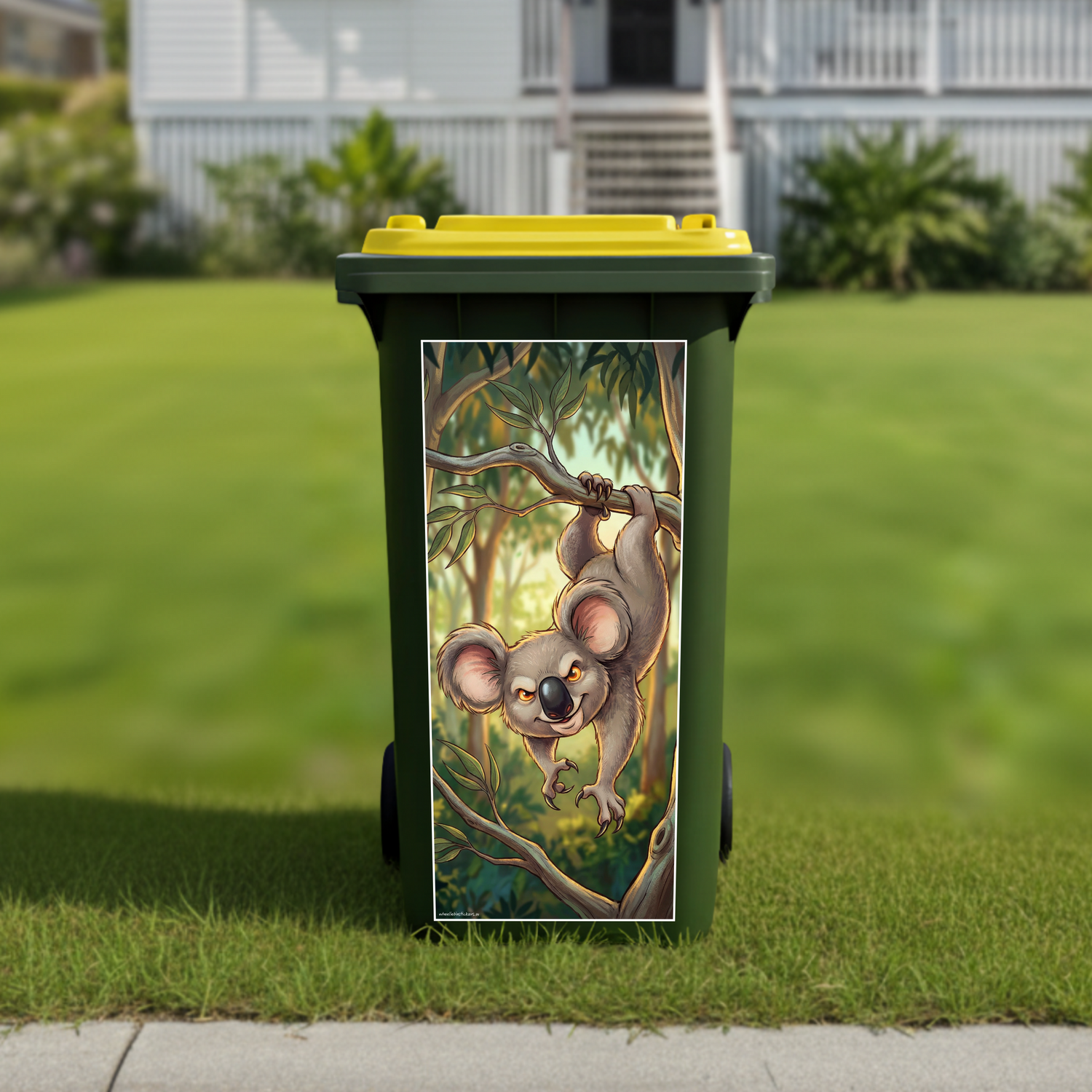 Drop bear wheelie bin sticker