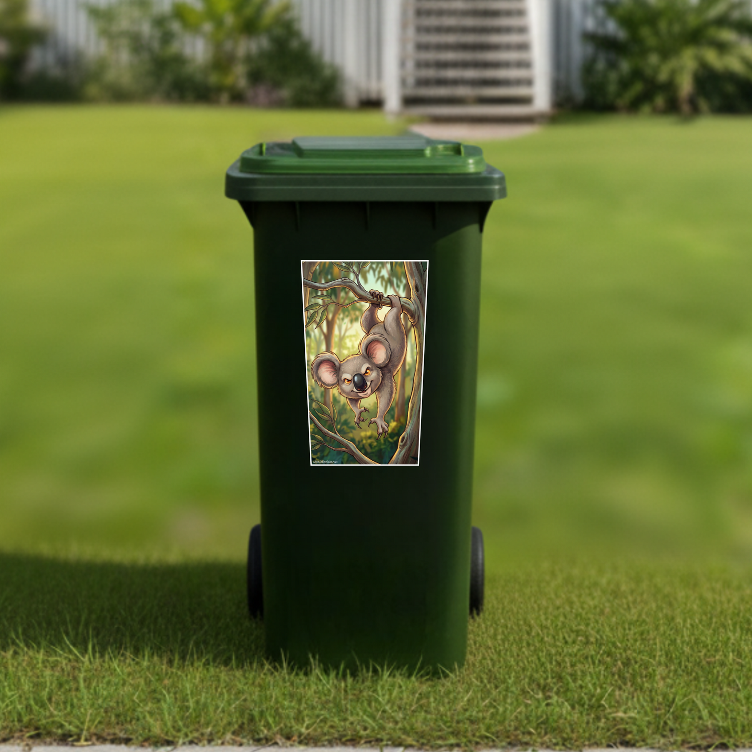 Drop bear wheelie bin sticker