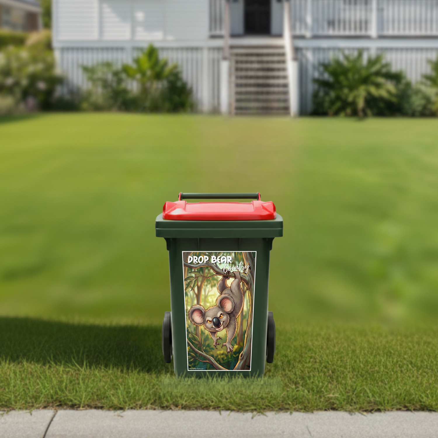 Drop bear country wheelie bin sticker