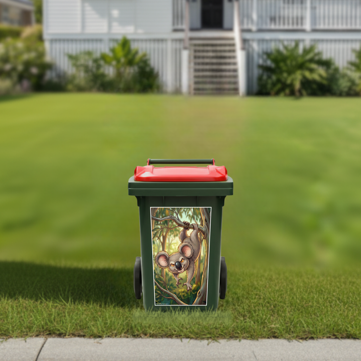 Drop bear wheelie bin sticker