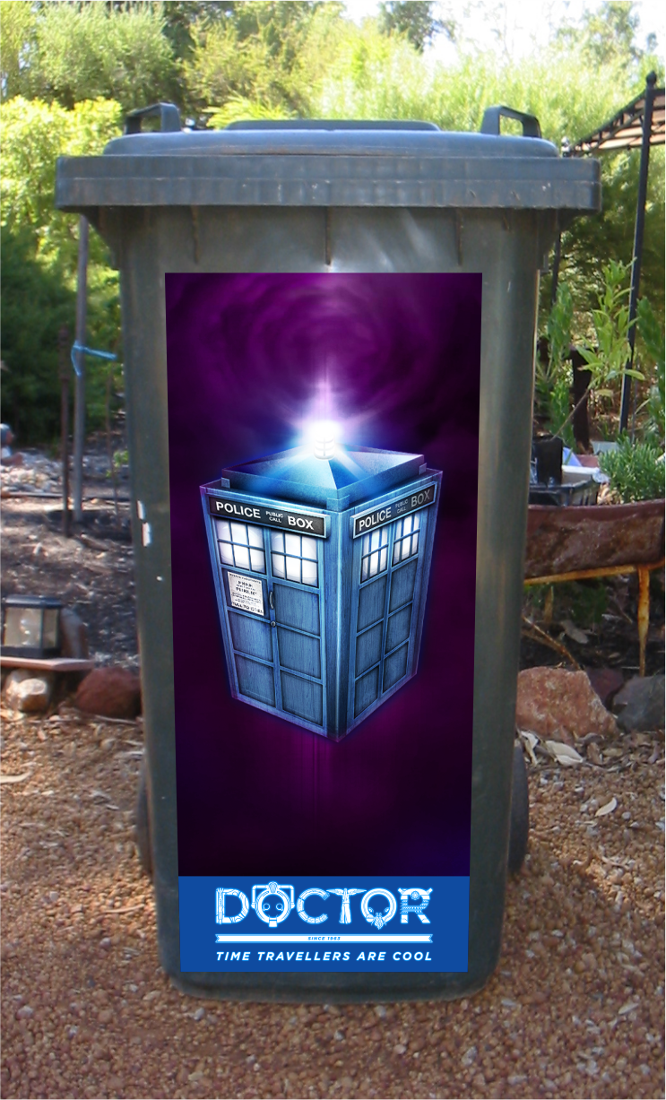 Dr Who wheelie bin sticker
