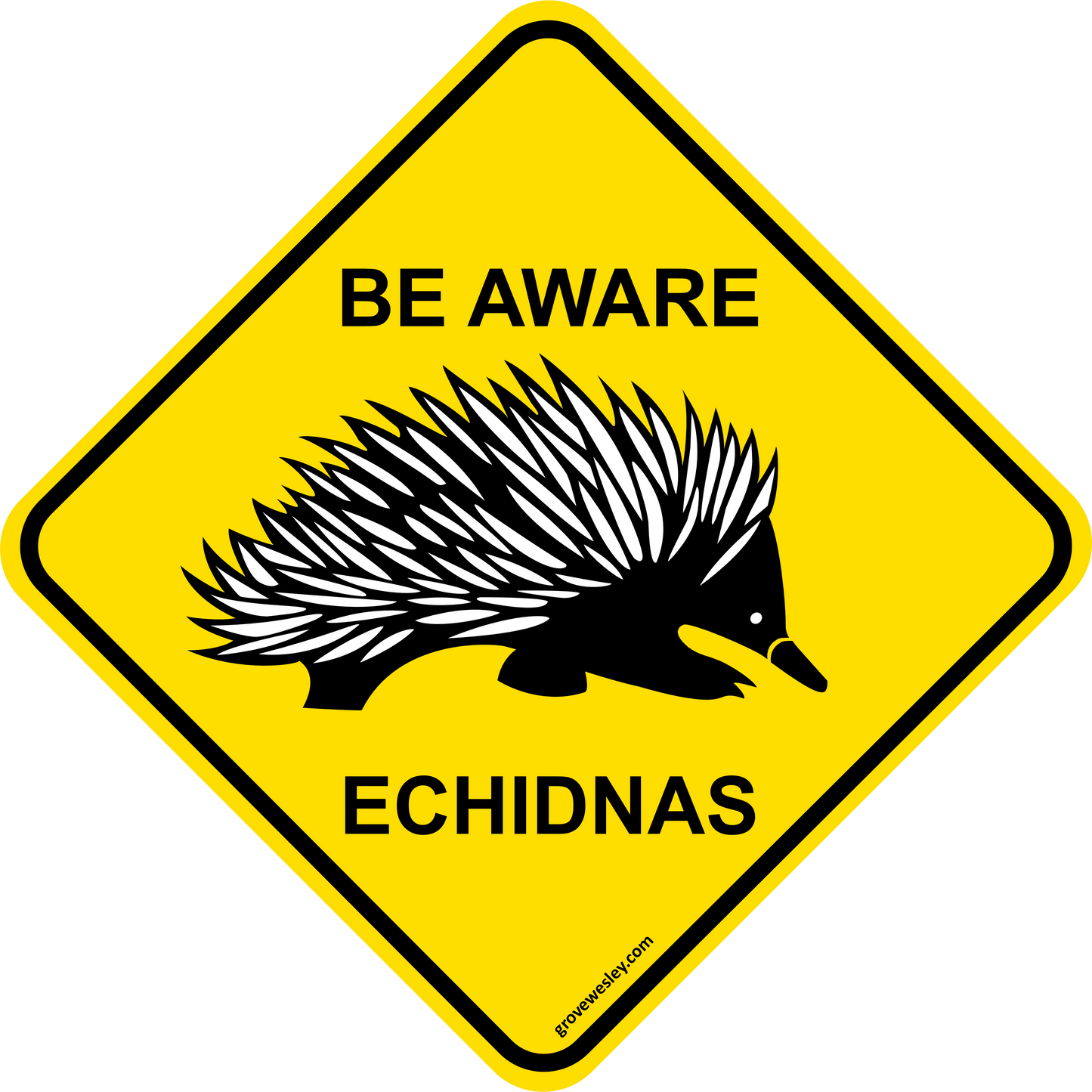 Be aware Echidnas sticker