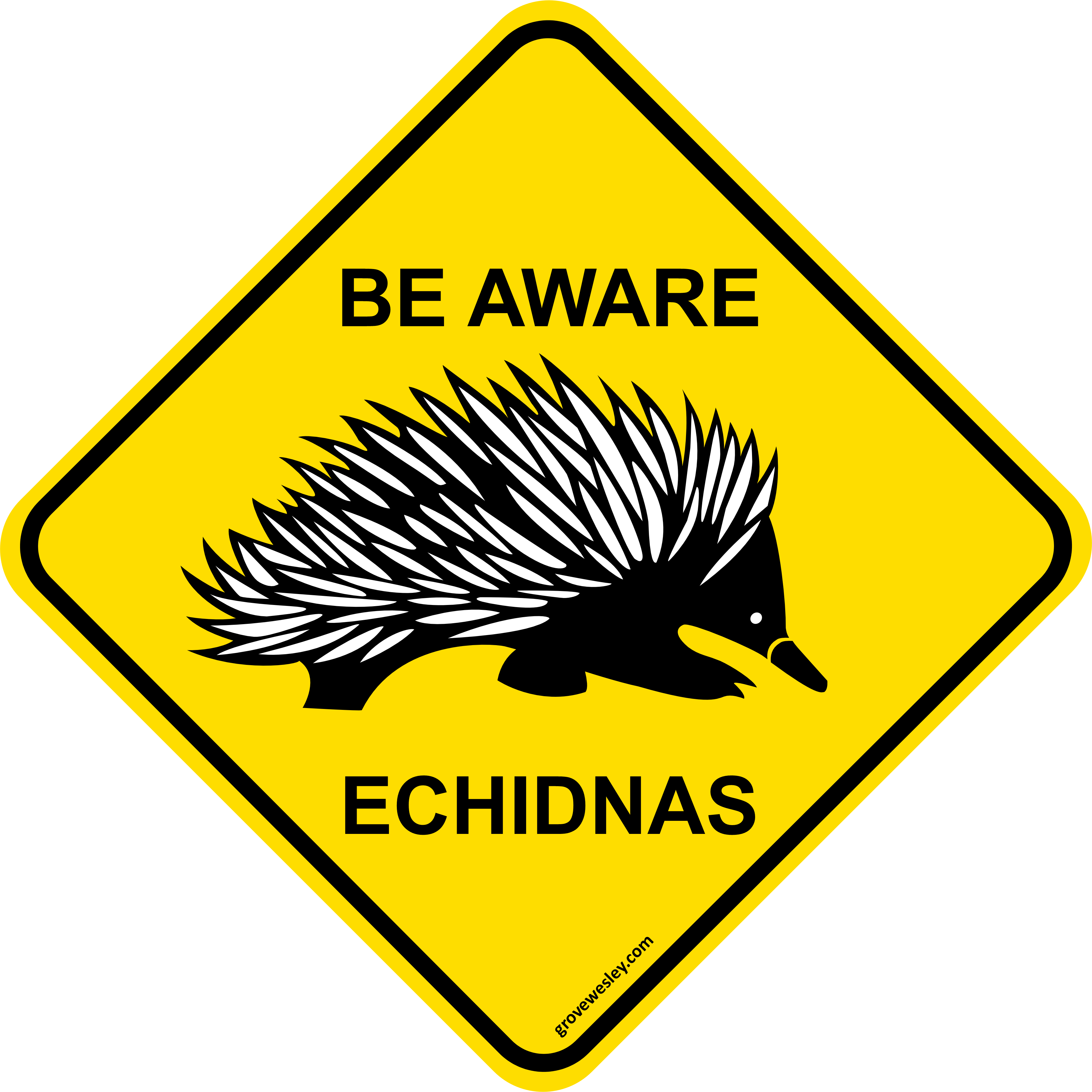 Be aware Echidnas sticker