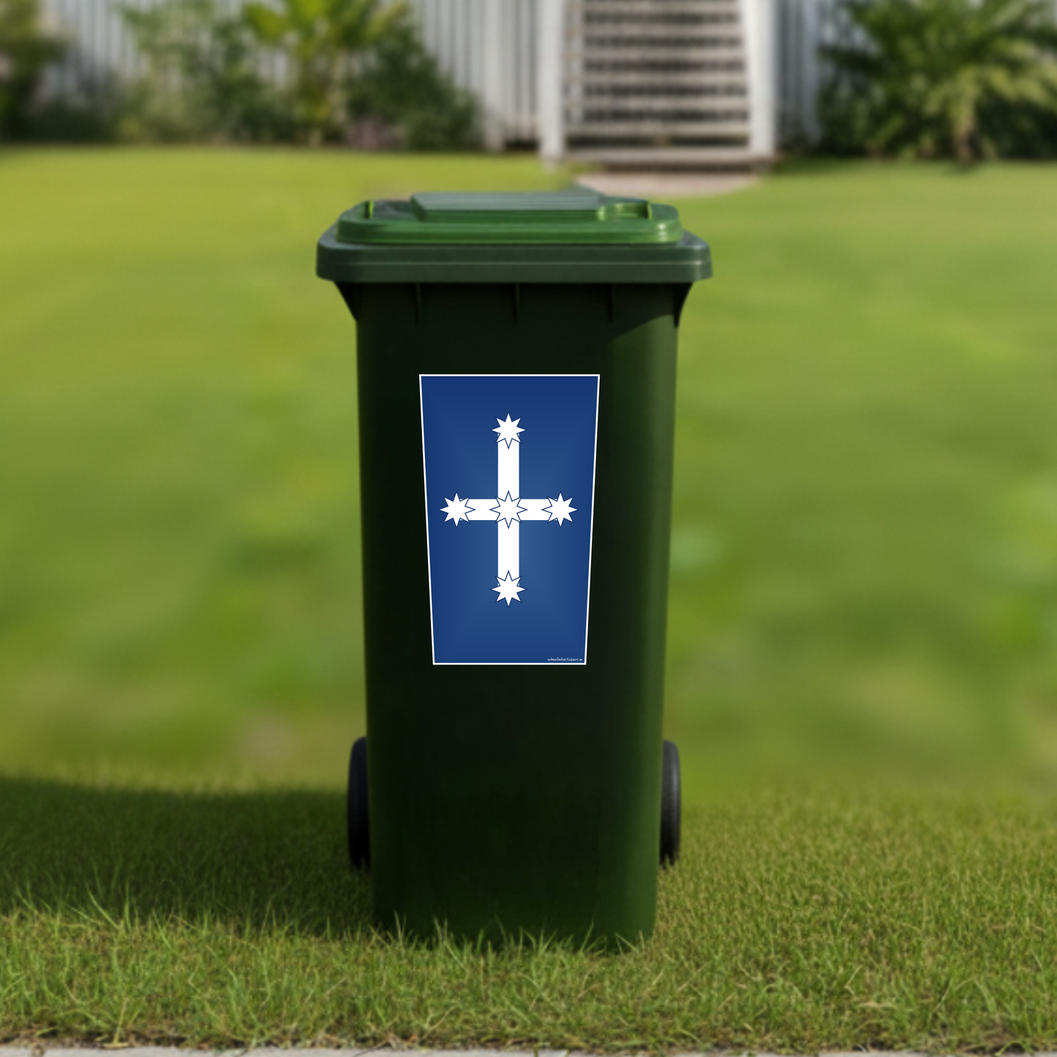 Eureka flag wheelie bin sticker