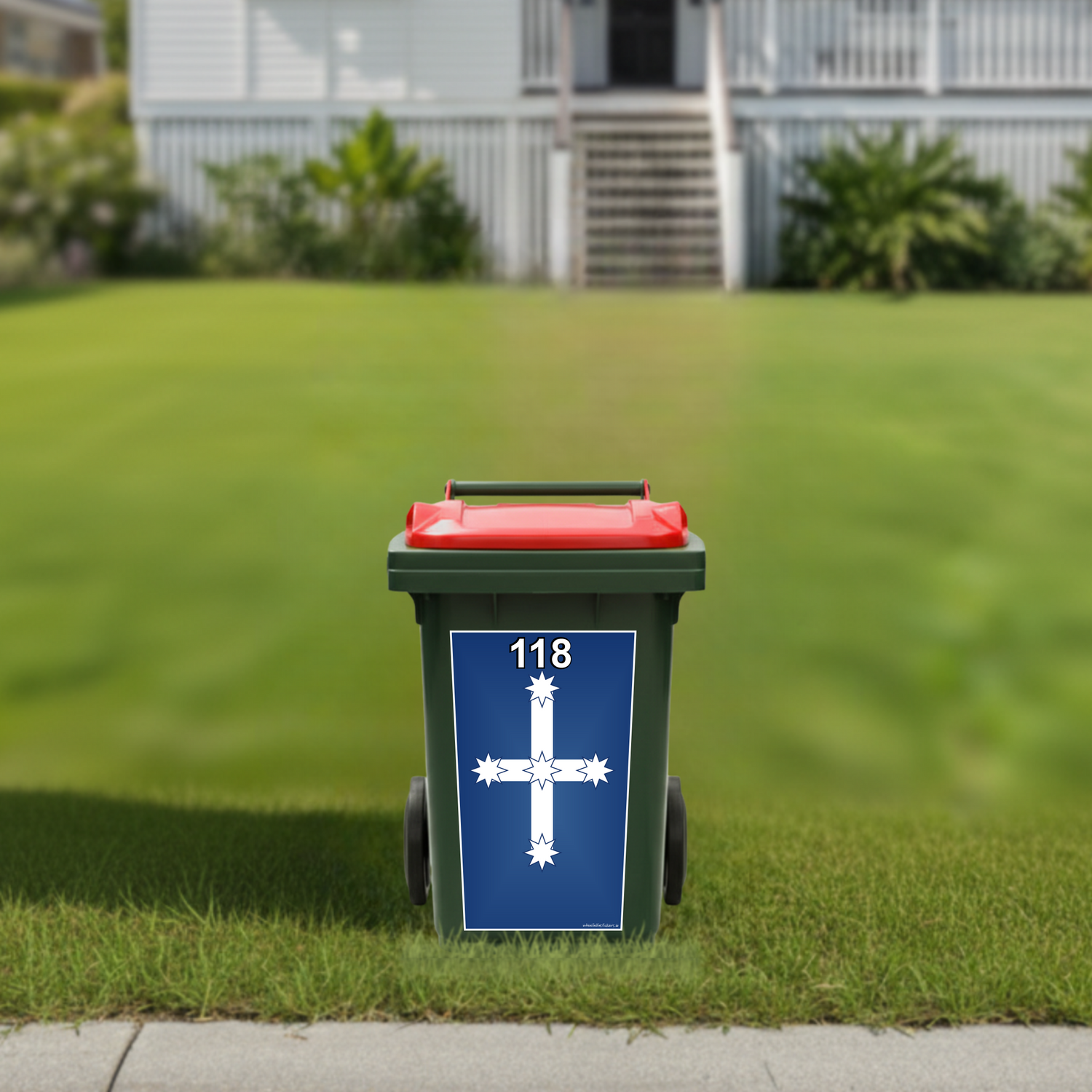 Eureka flag wheelie bin sticker