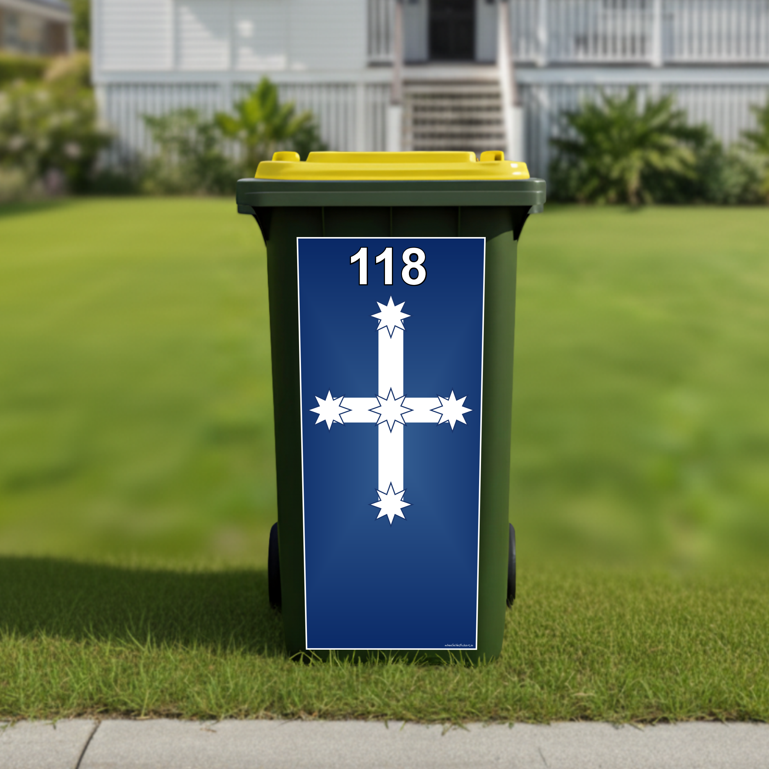 Eureka flag wheelie bin sticker