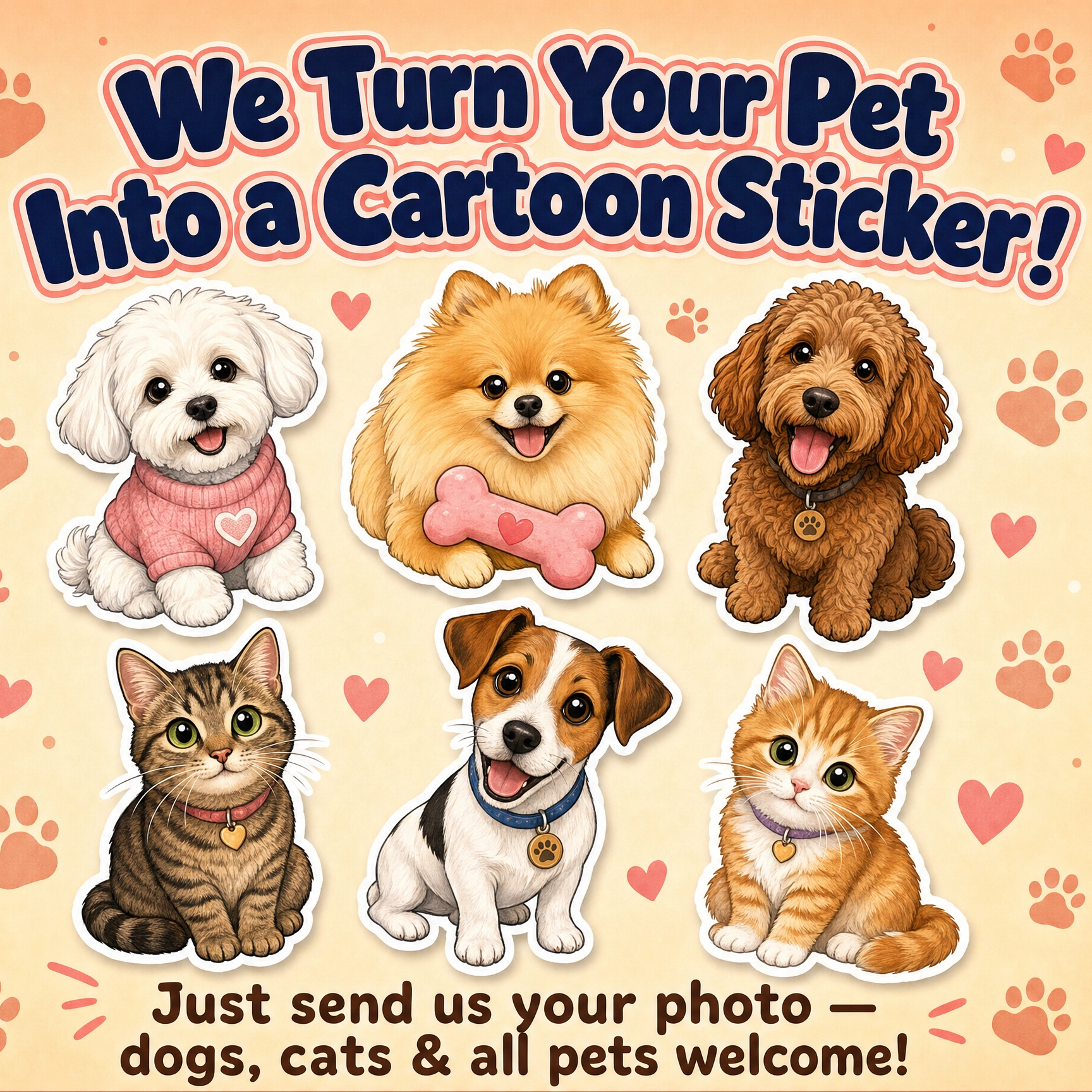 Your custom cartoon pet sticker