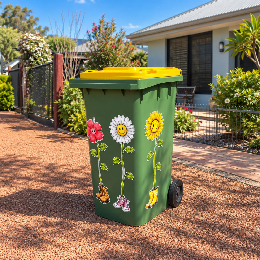 🌻 Cut flowers wheelie bin sticker bundle pack