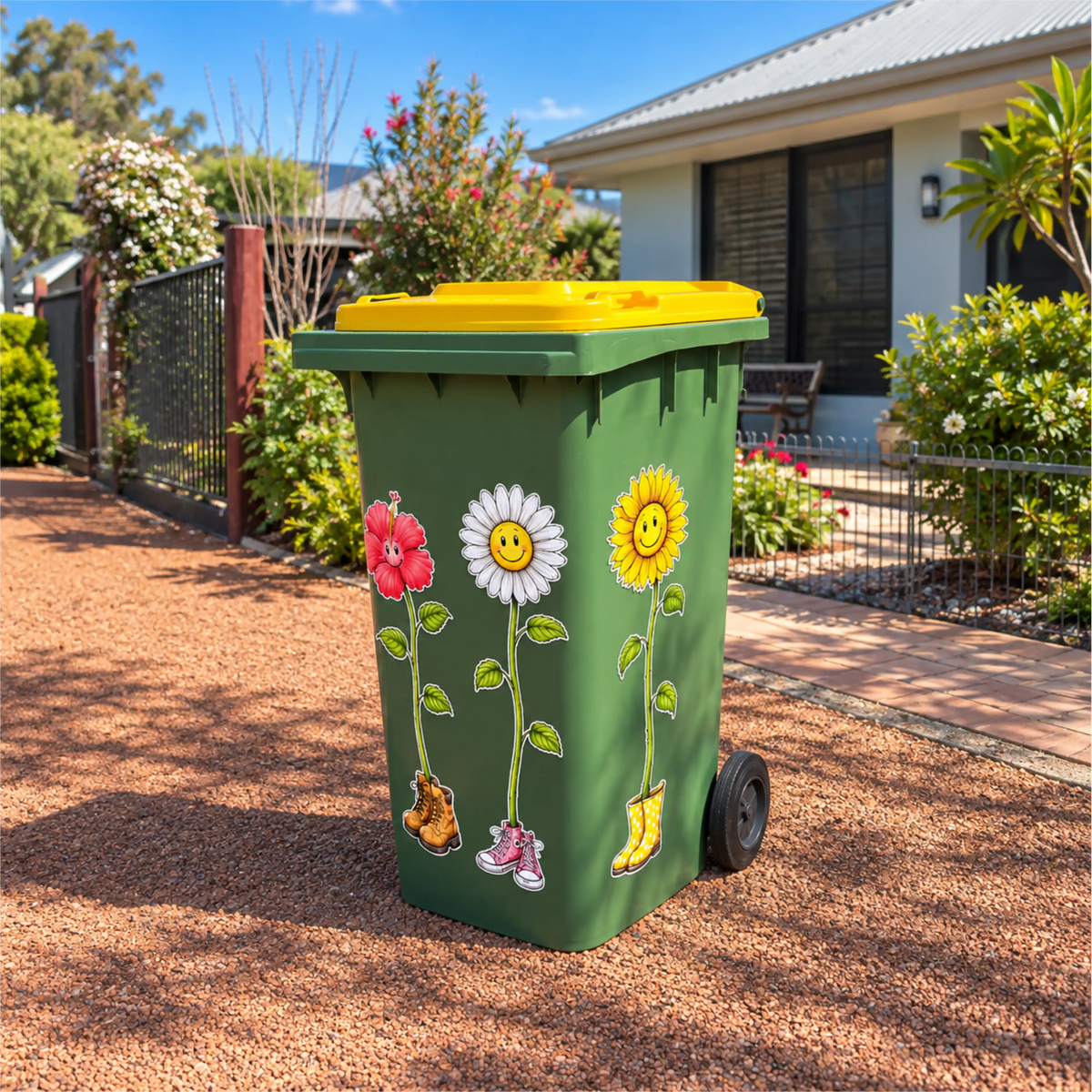🌻 Cut flowers wheelie bin sticker bundle pack