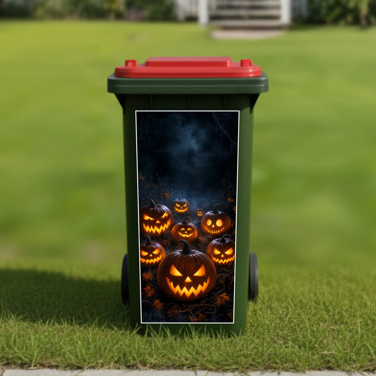 Frightening Pumpkins wheelie bin sticker
