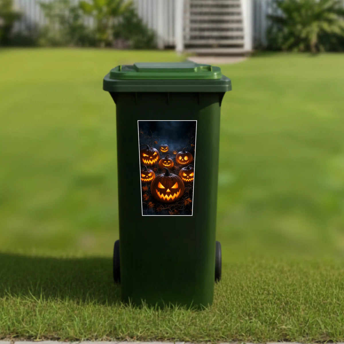 Frightening Pumpkins wheelie bin sticker