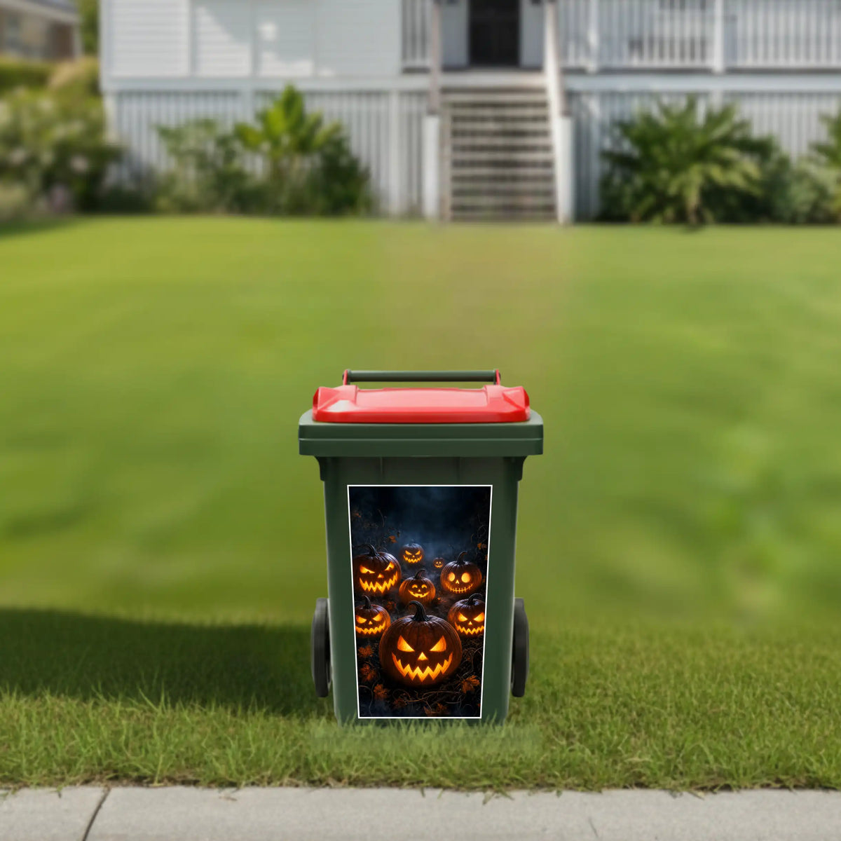 Frightening Pumpkins wheelie bin sticker