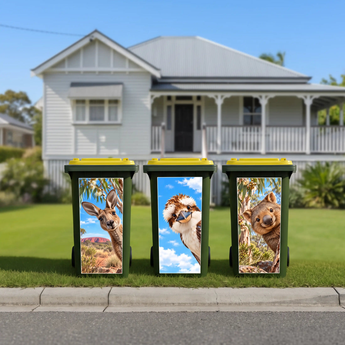 🦘 Gday aussie wheelie bin sticker bundle pack