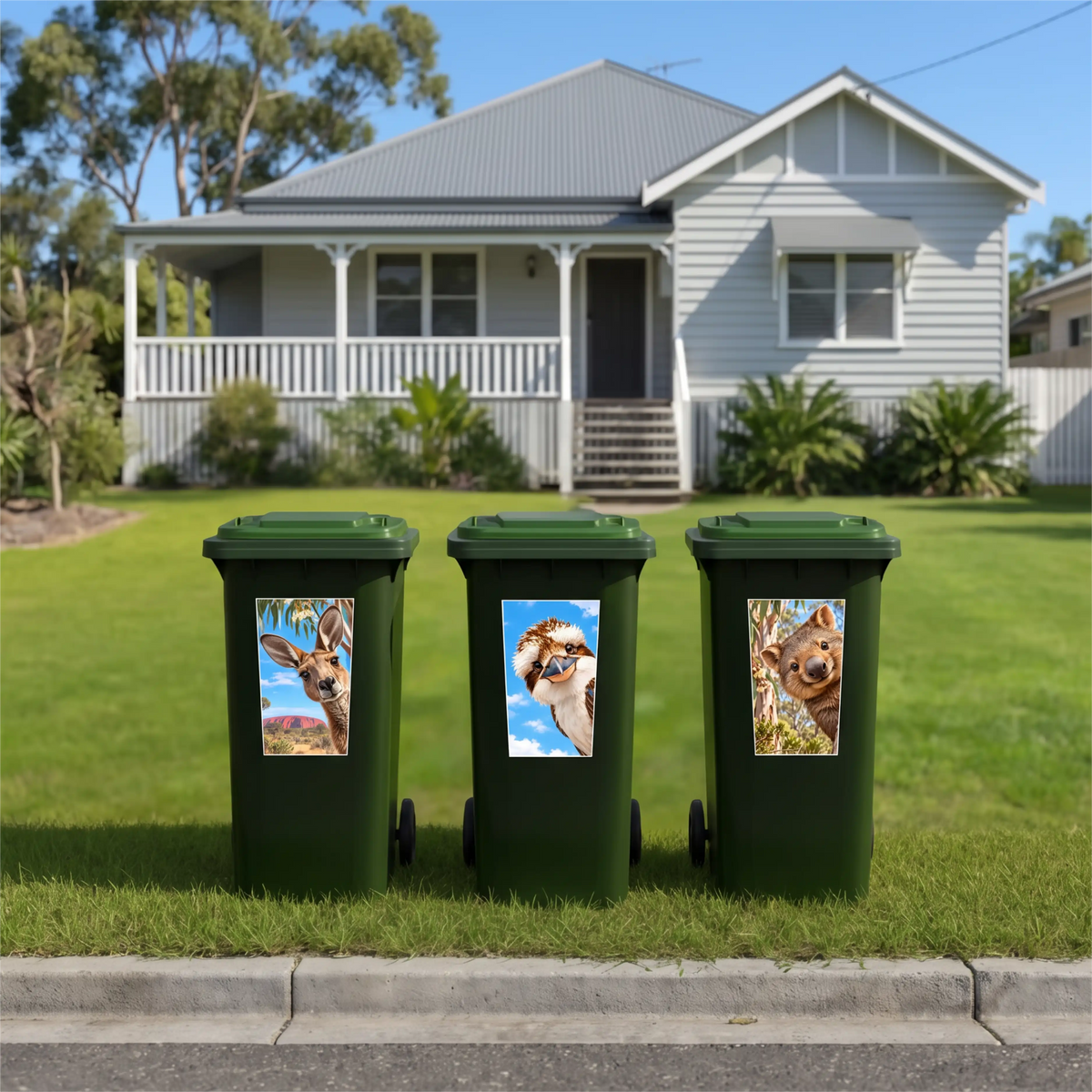 🦘 Gday aussie wheelie bin sticker bundle pack