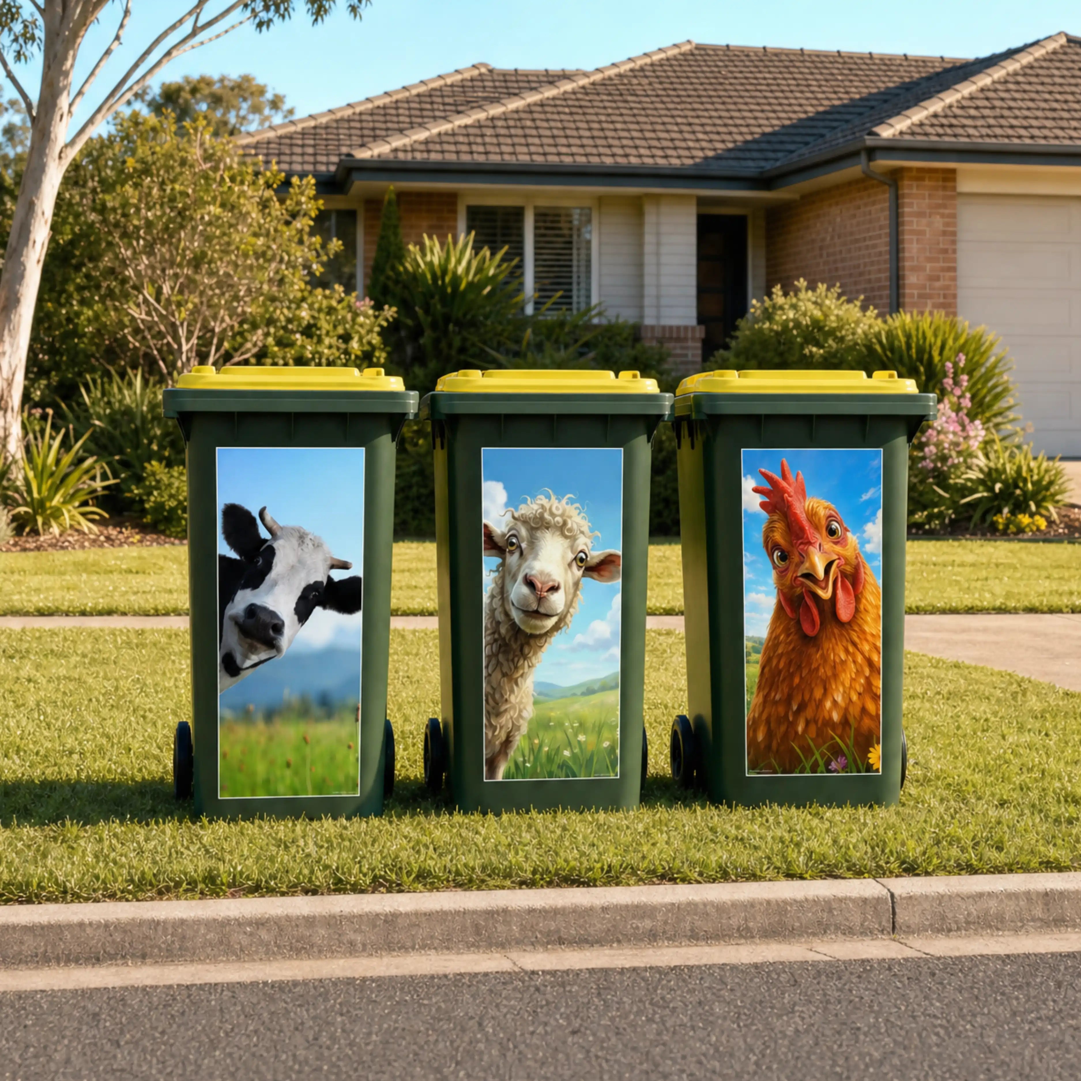 👋 G’day! wheelie bin sticker bundle pack