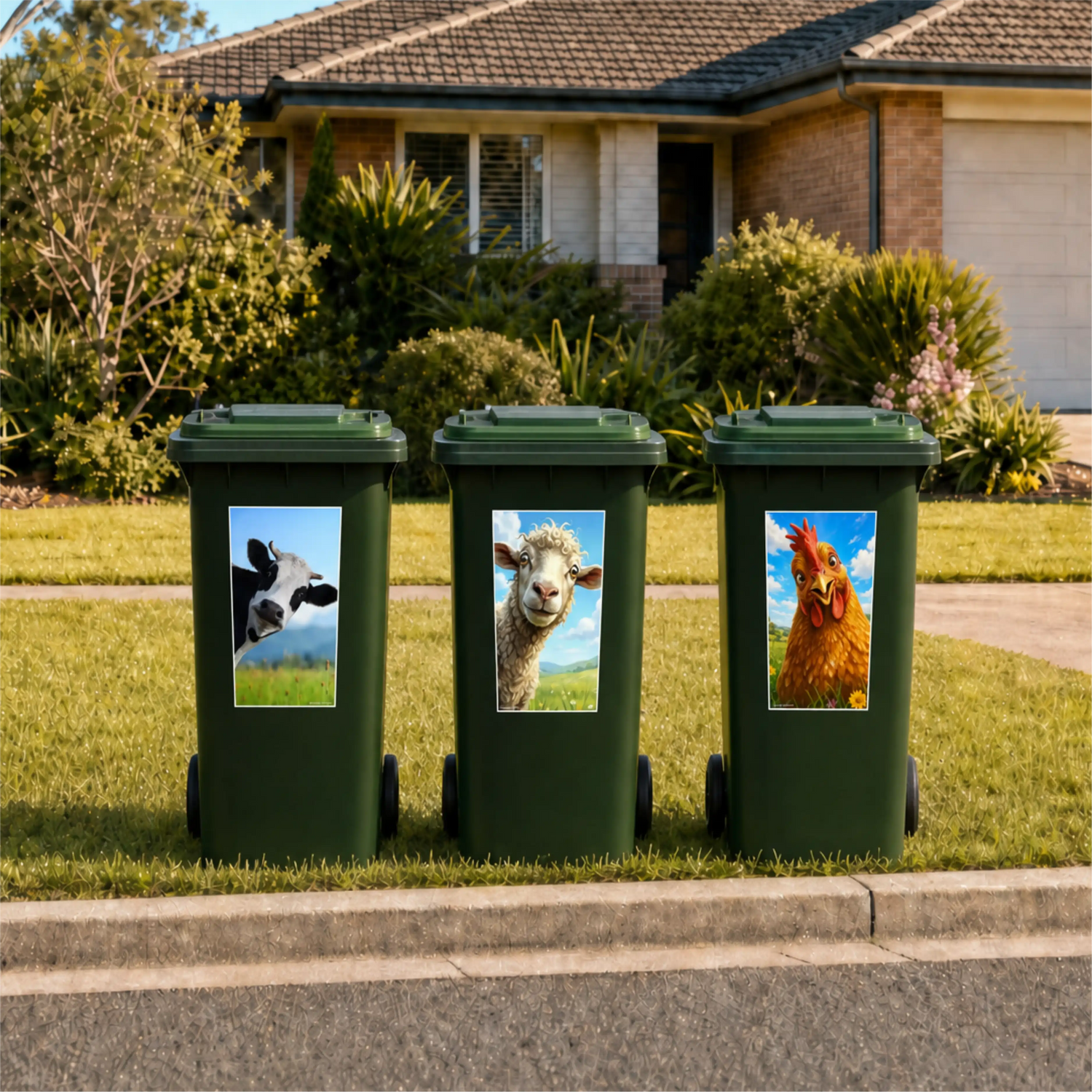 👋 G’day! wheelie bin sticker bundle pack