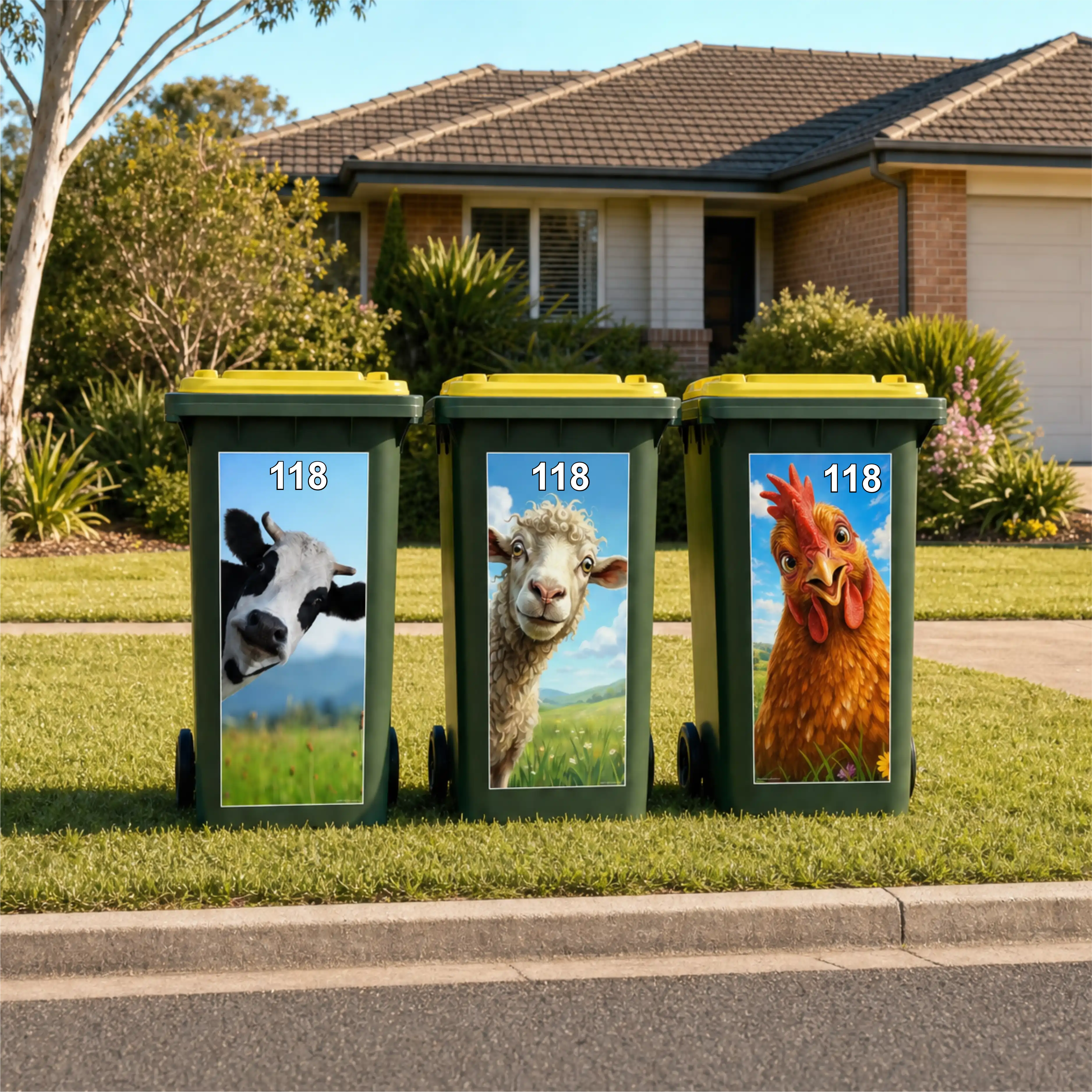 👋 G’day! wheelie bin sticker bundle pack