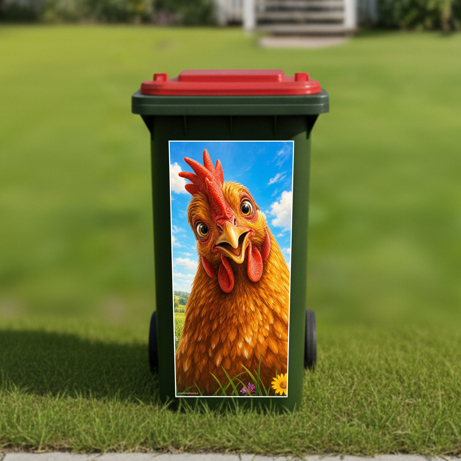Gday chook wheelie bin sticker
