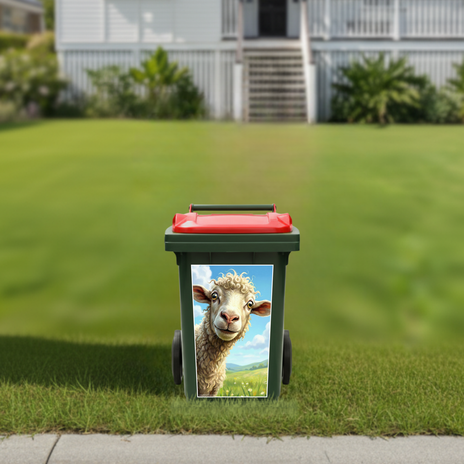 Gday ewe wheelie bin sticker