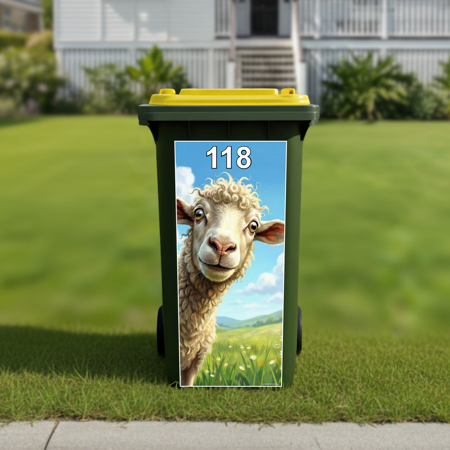 Gday ewe wheelie bin sticker