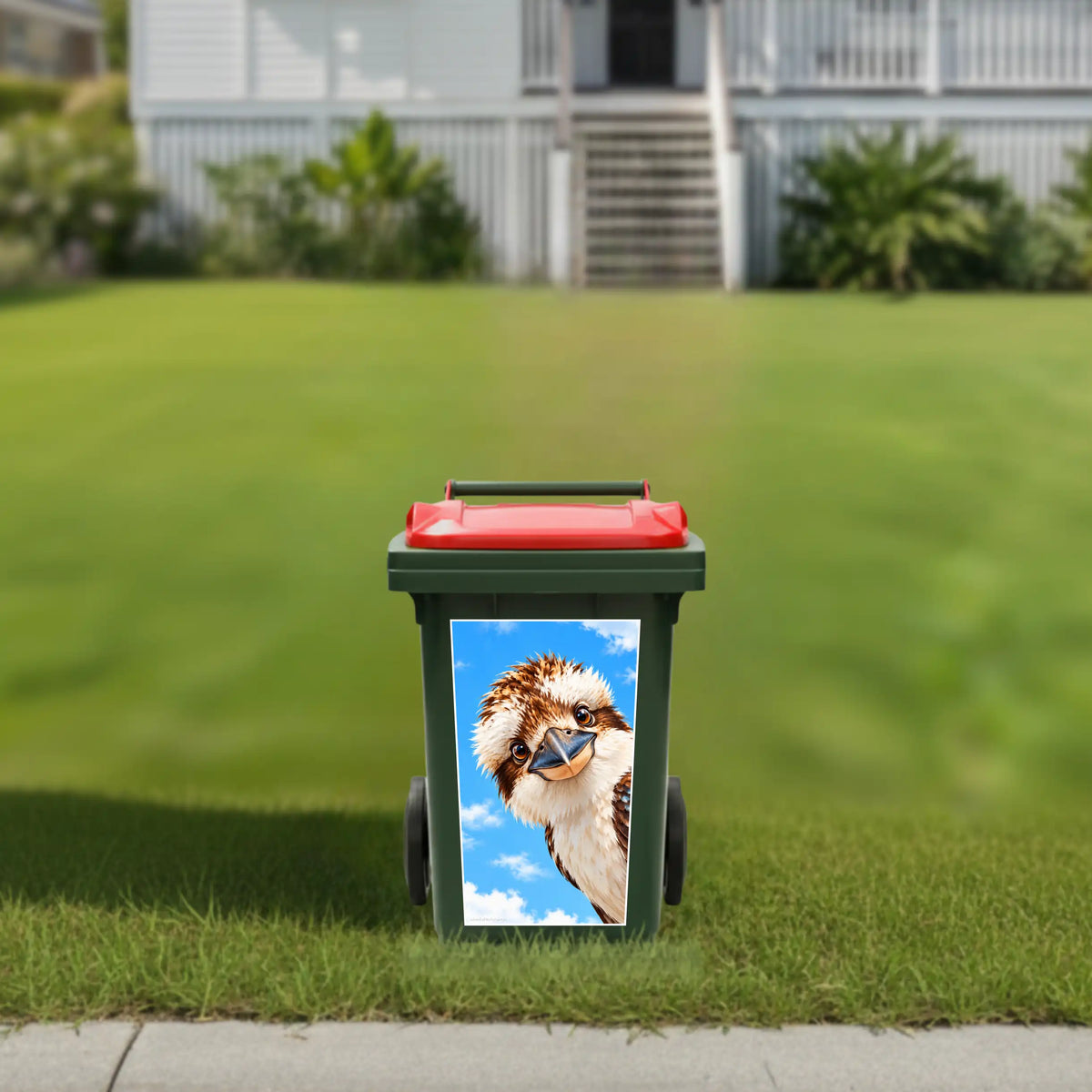 Gday kookaburra wheelie bin sticker
