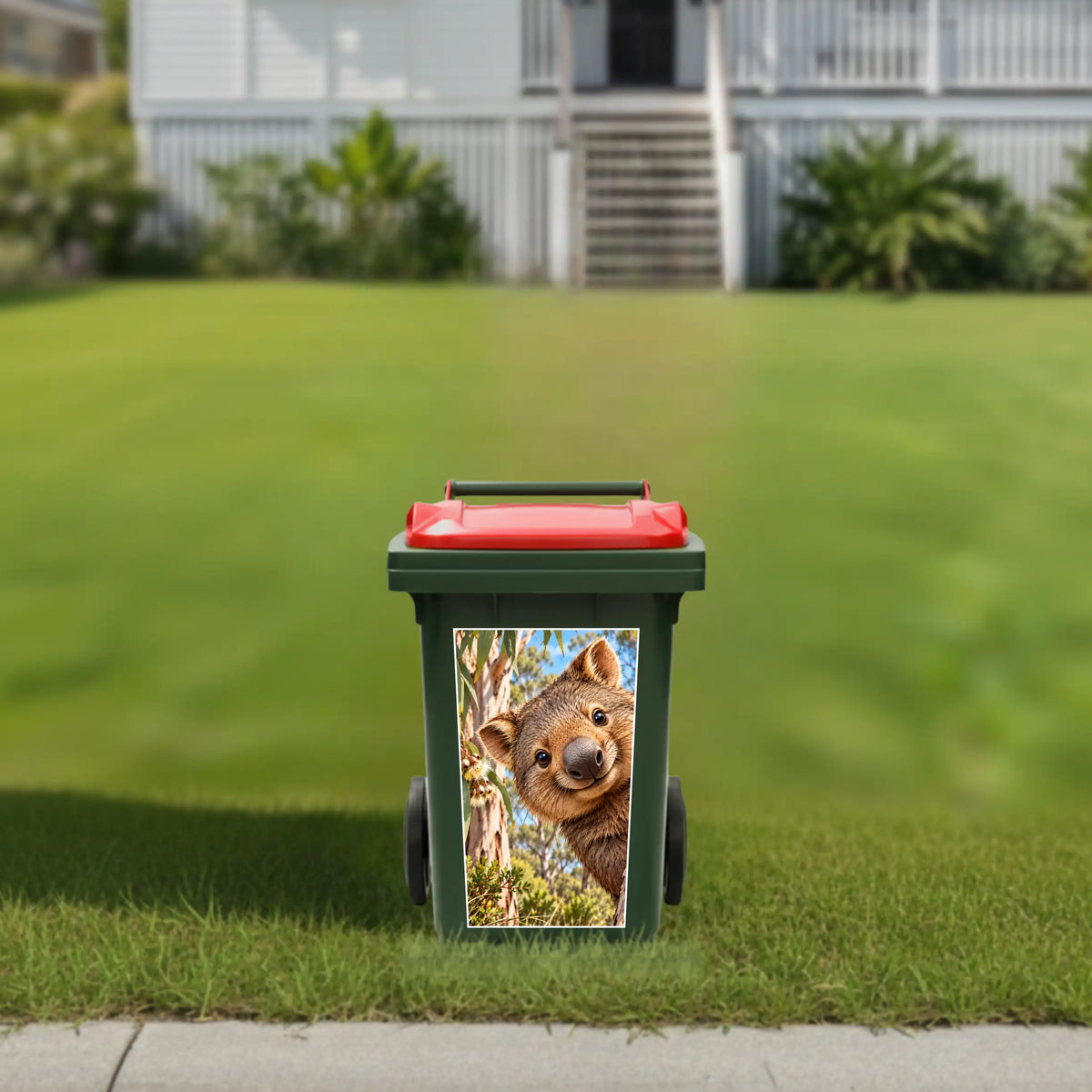 Gday wombat wheelie bin sticker
