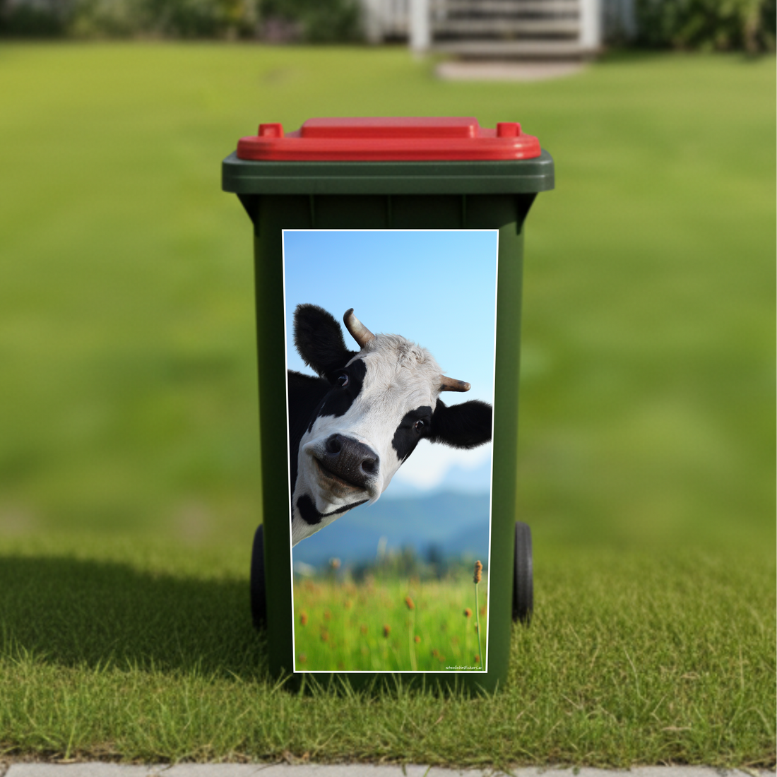 Gday cow wheelie bin sticker