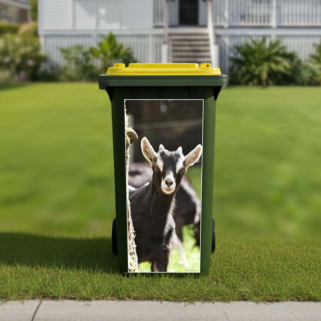 Gday goat wheelie bin sticker