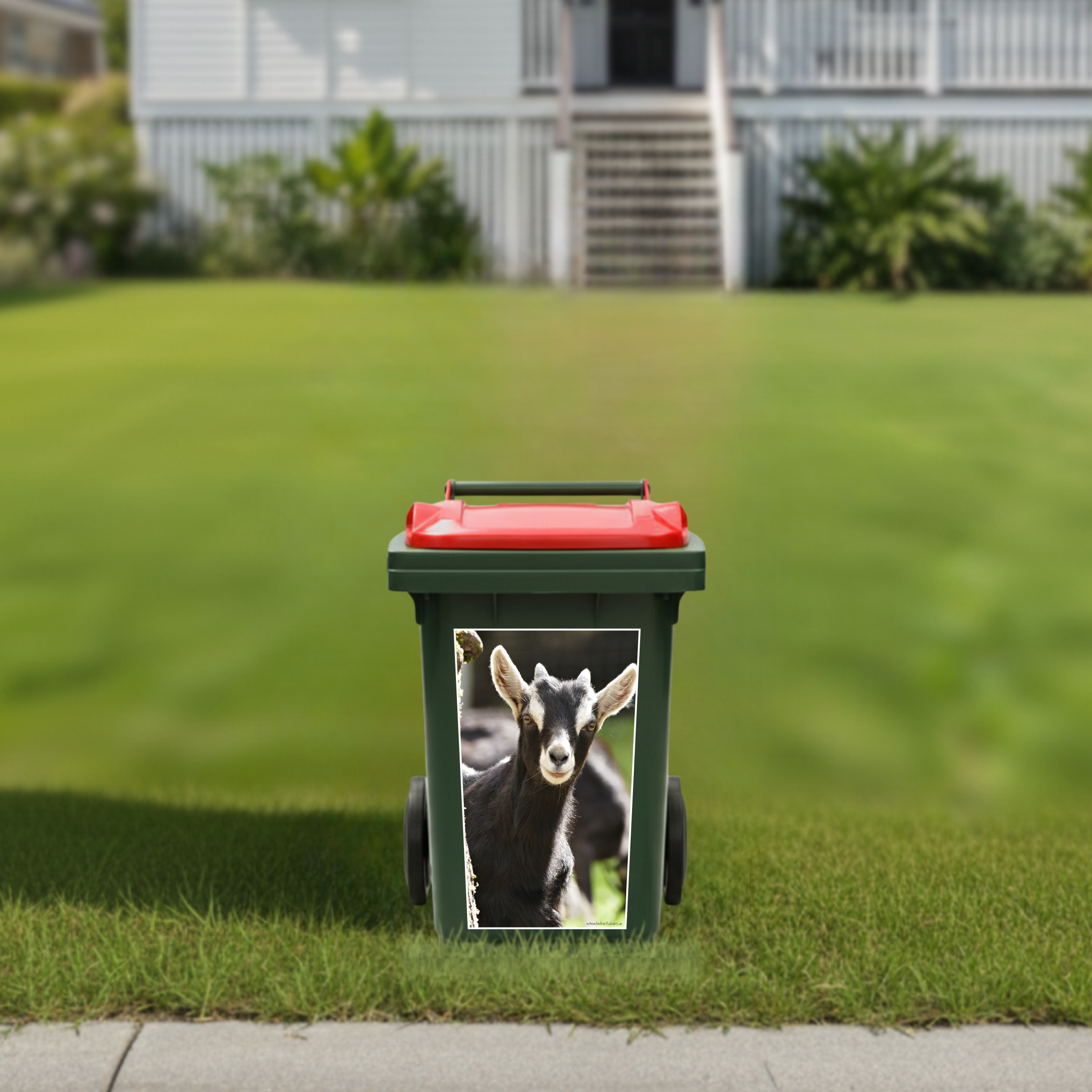 Gday goat wheelie bin sticker