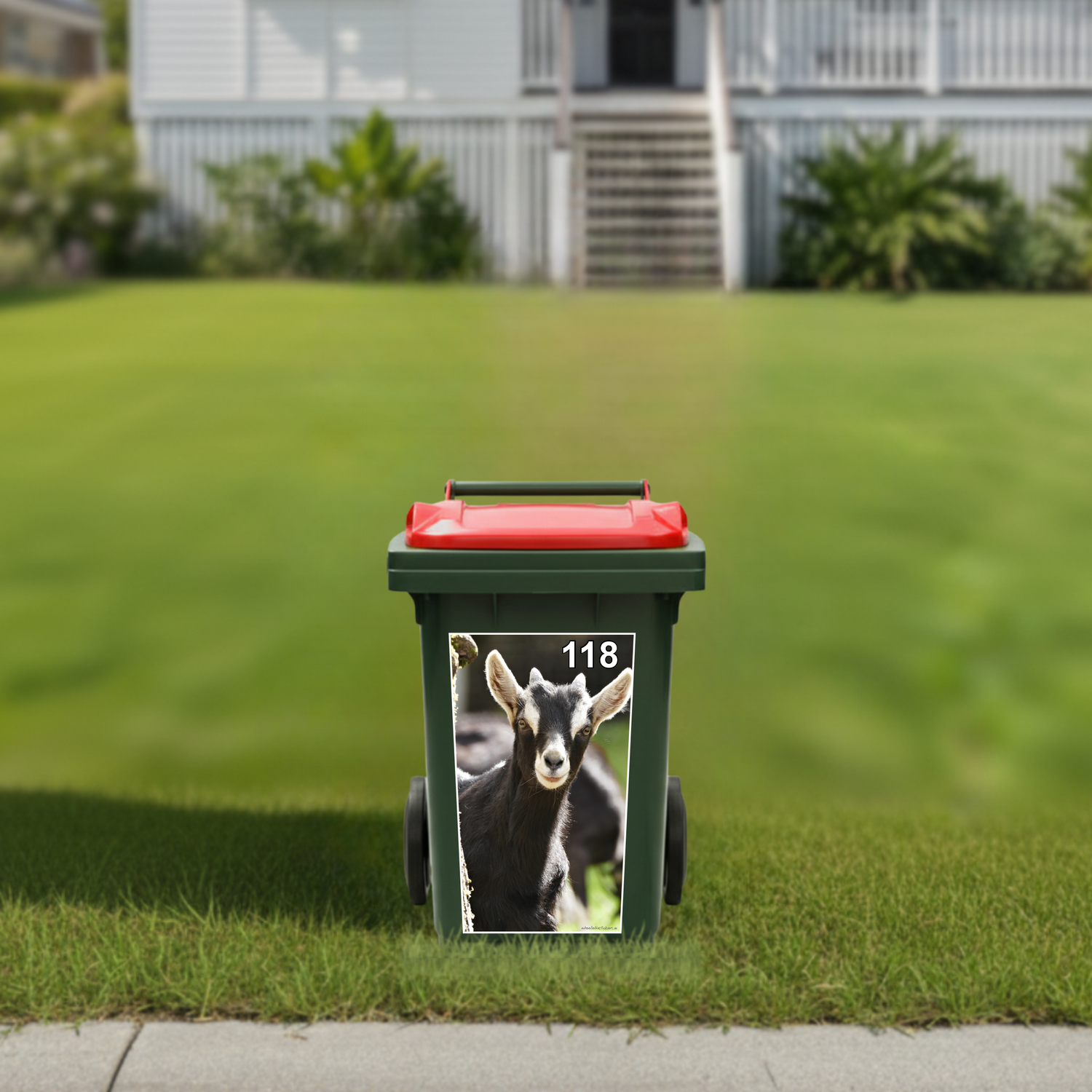 Gday goat wheelie bin sticker