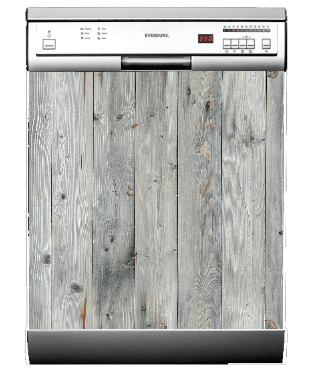 Grey timber dishwasher sticker