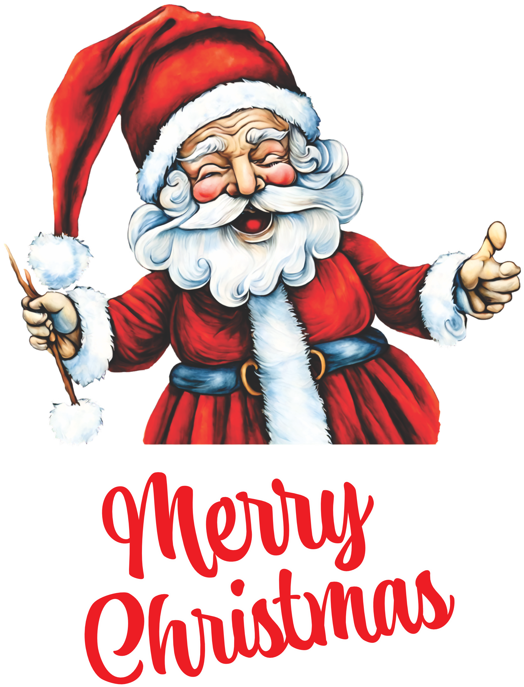 Happy santa sticker for wheelie bin and windows