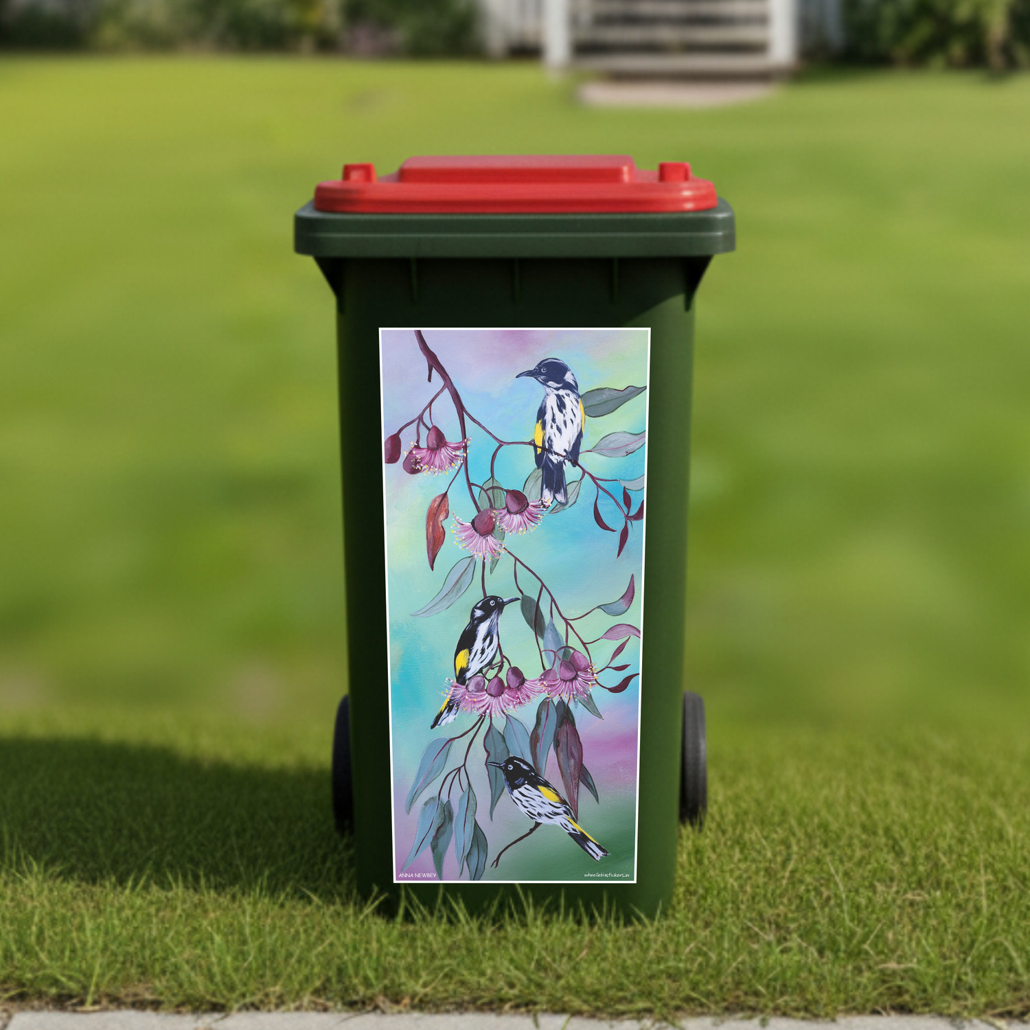 Honey eaters wheelie bin sticker