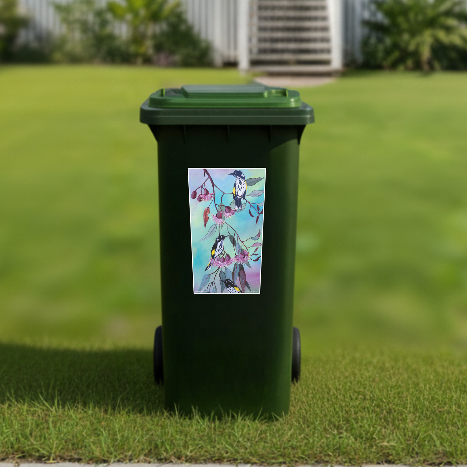 Honey eaters wheelie bin sticker
