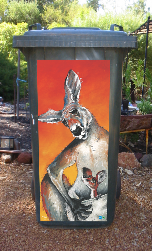 Kangaroo wheelie bin sticker