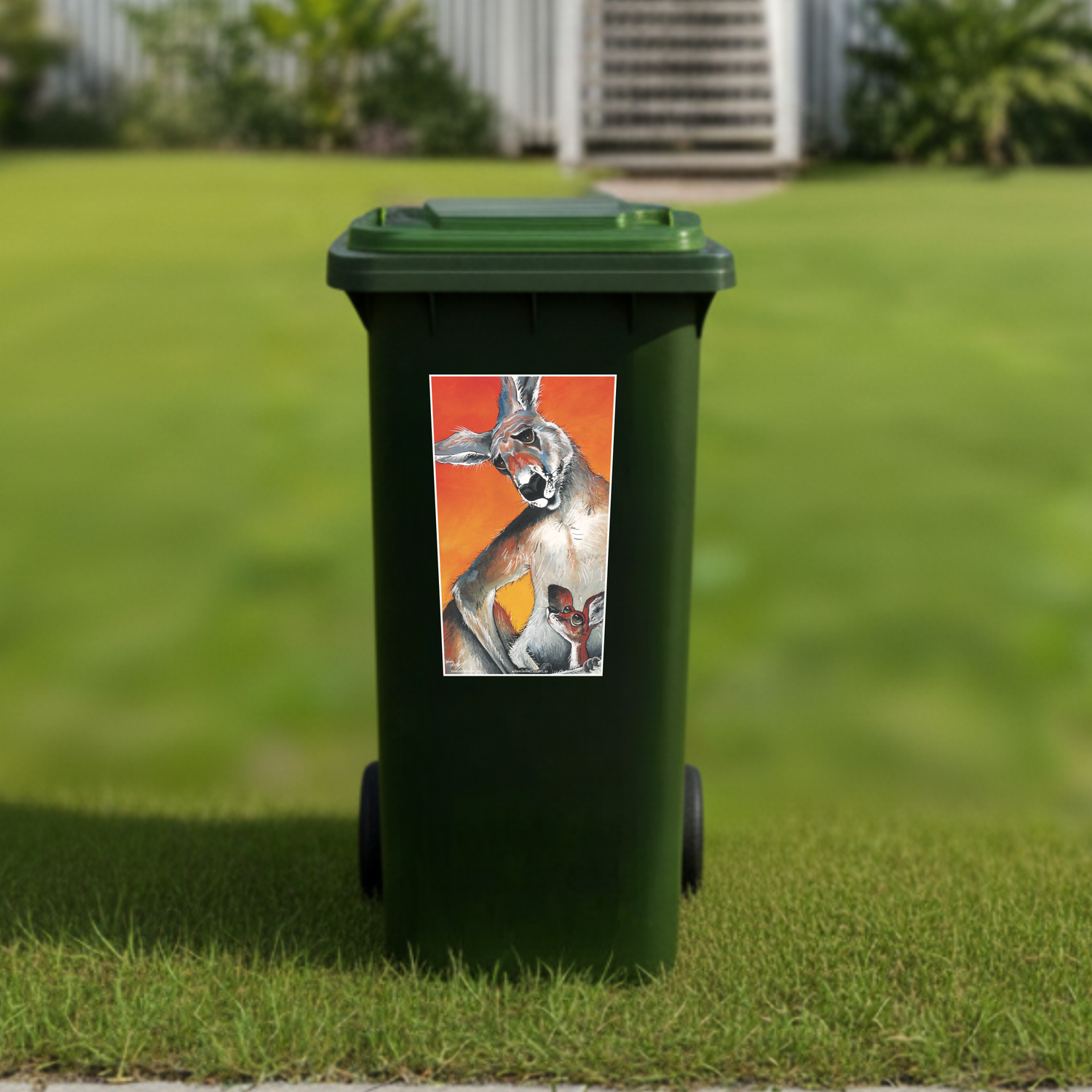 Kangaroo wheelie bin sticker