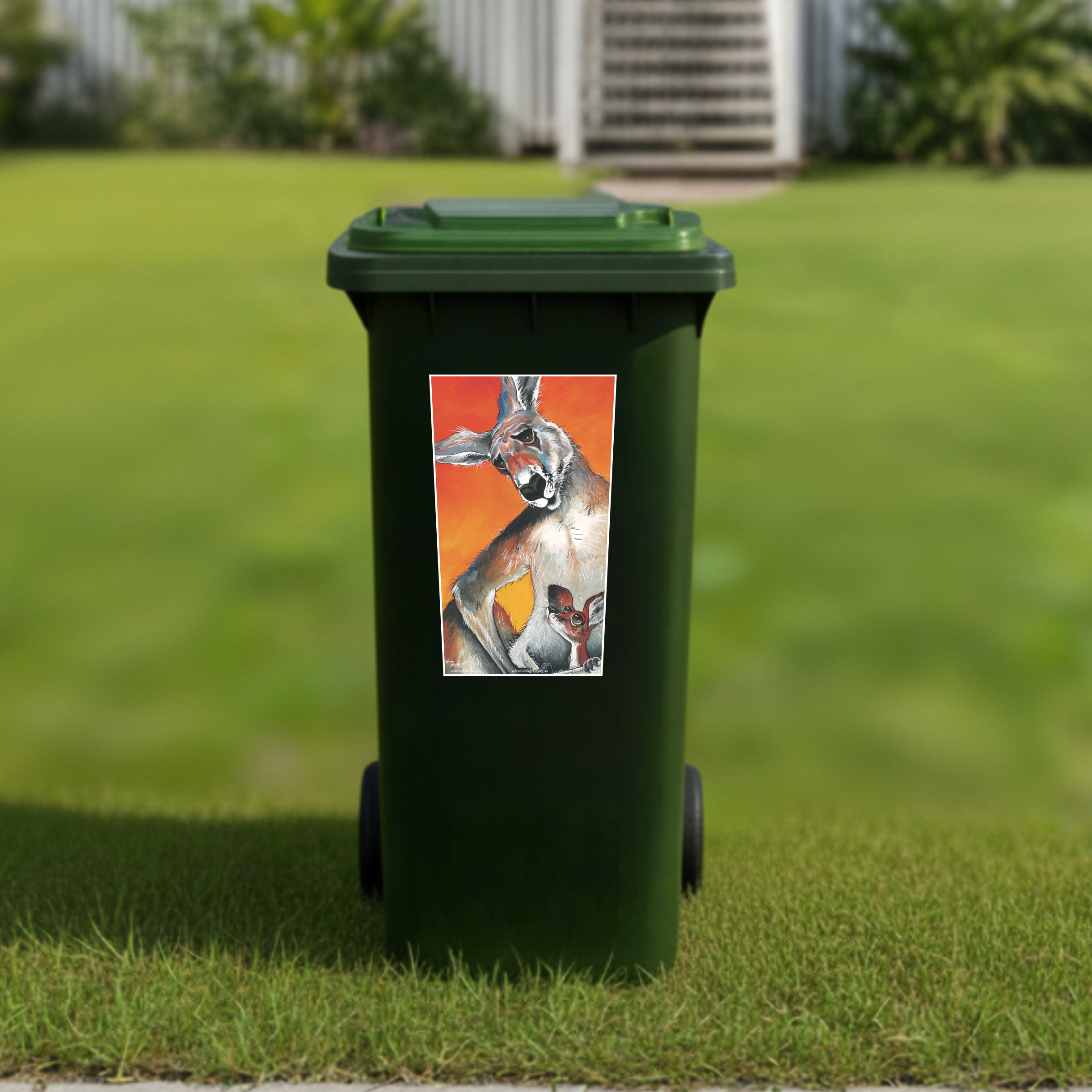 Kangaroo wheelie bin sticker