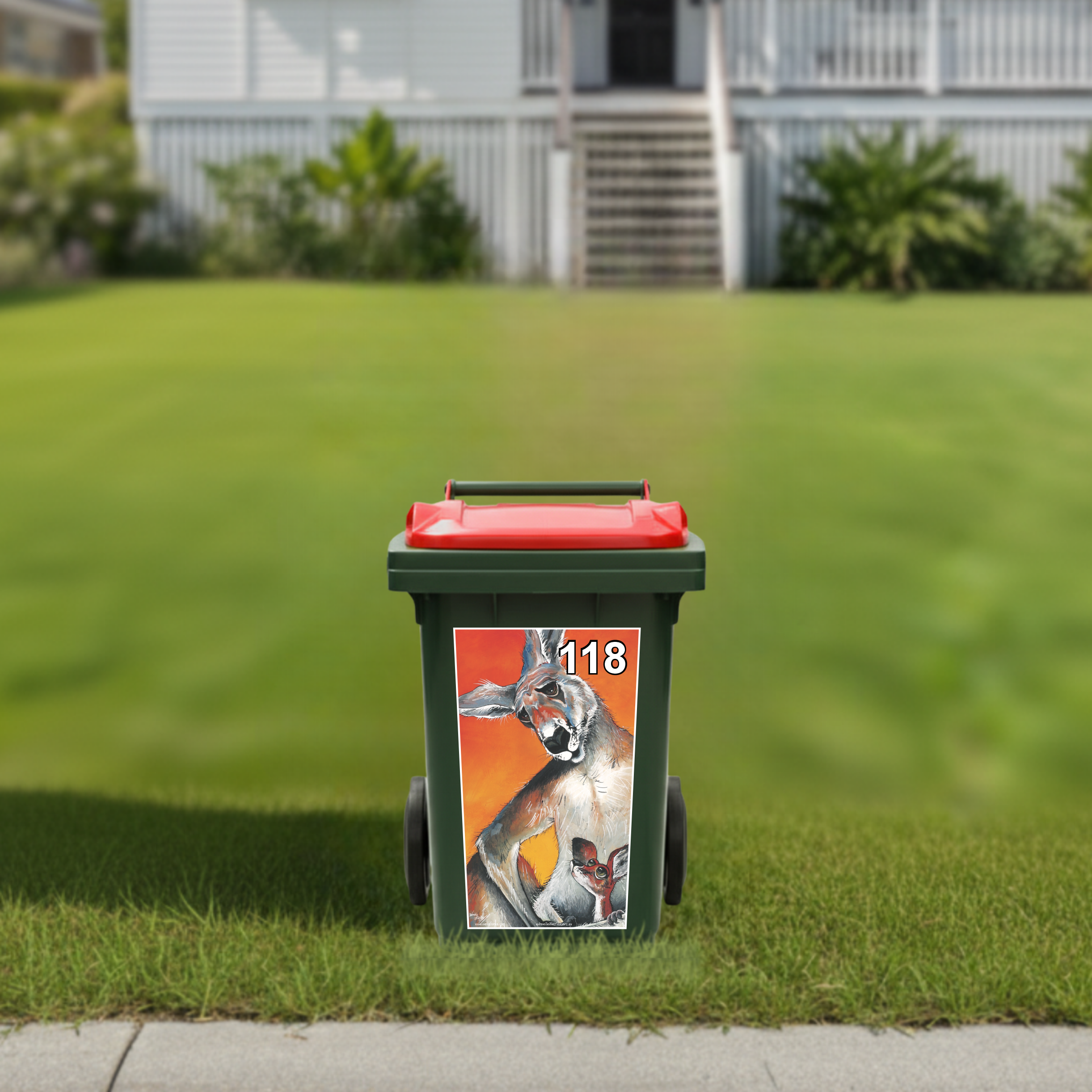 Kangaroo wheelie bin sticker