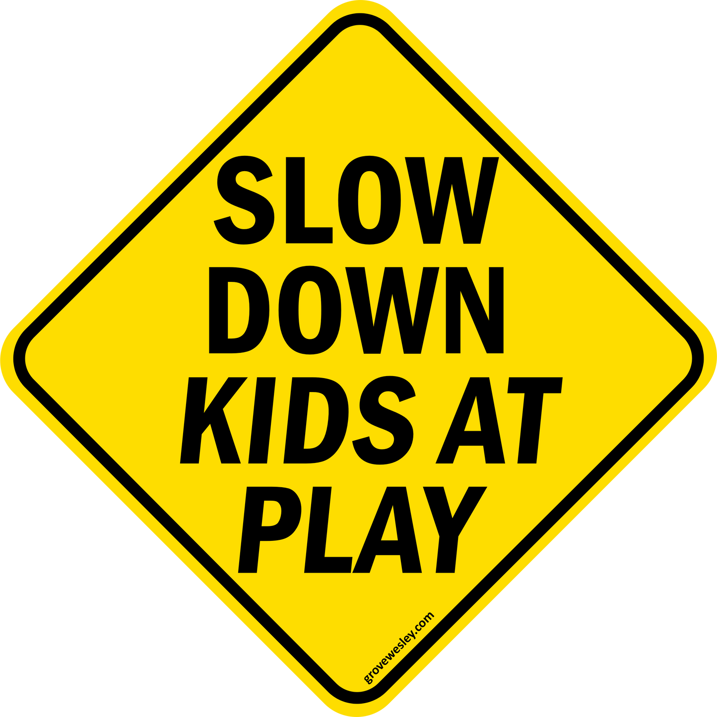 Slow down kids at play stickers