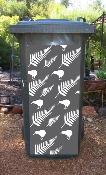 Kiwi fern wheelie bin sticker