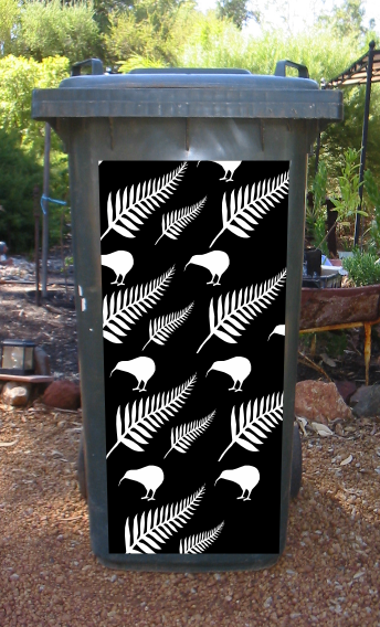 Kiwi fern wheelie bin sticker