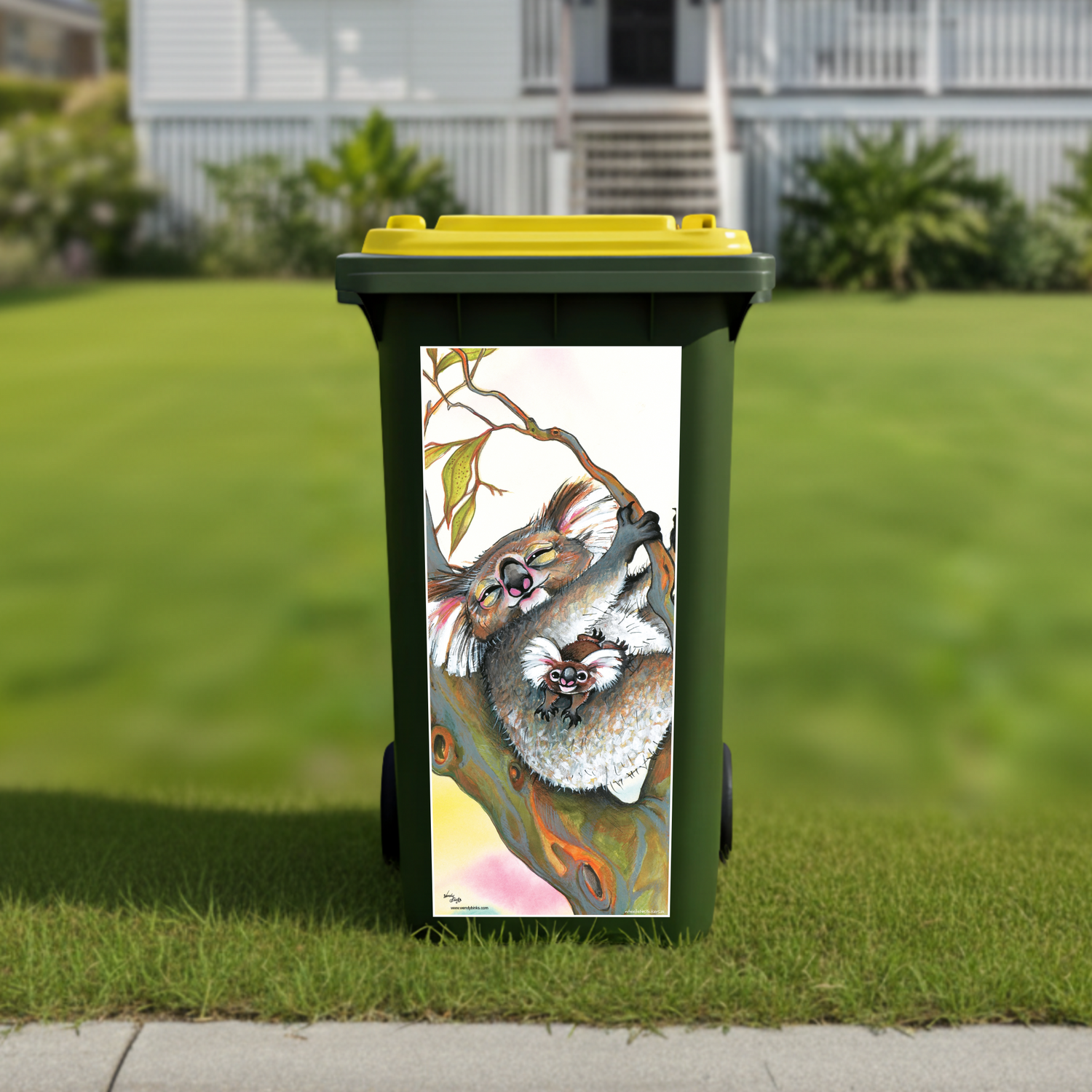 Koala wheelie bin sticker