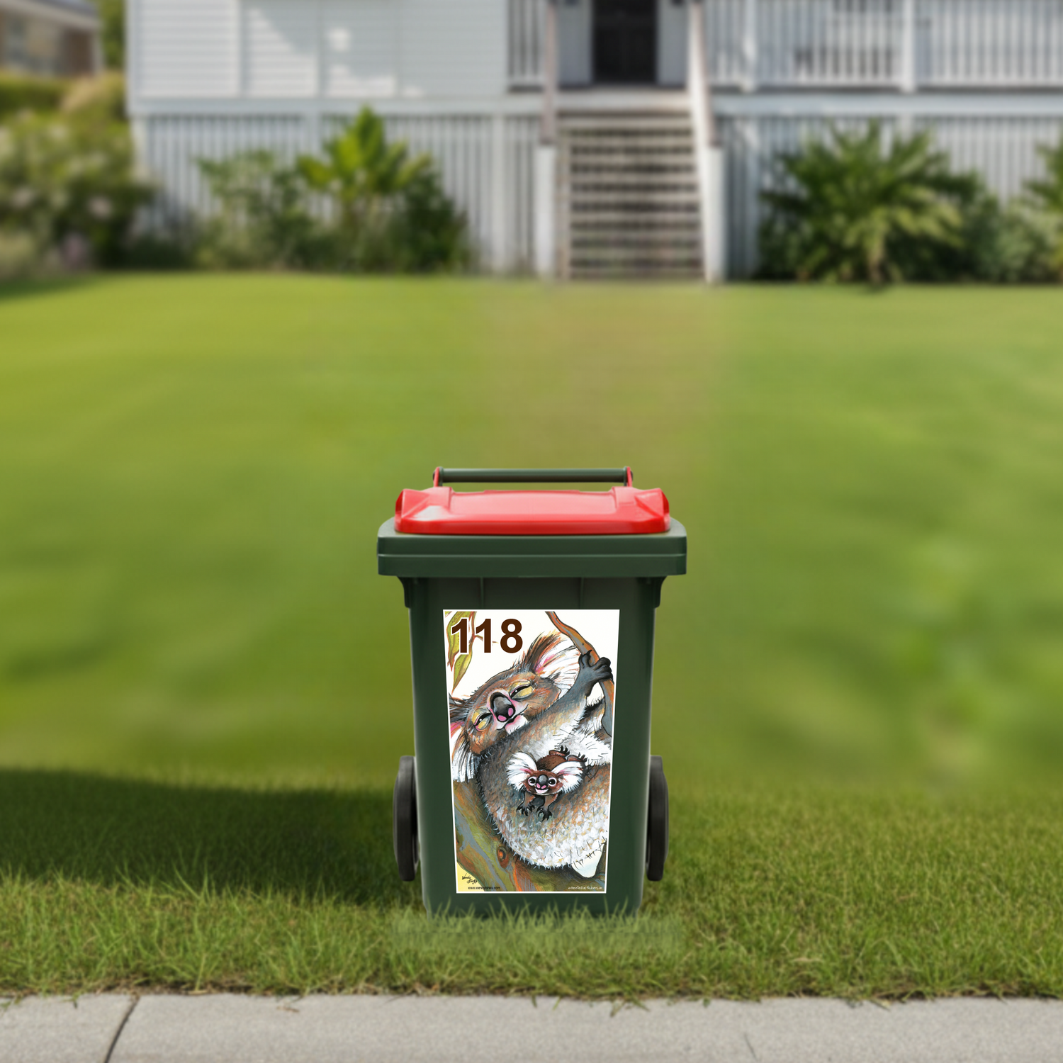 Koala wheelie bin sticker