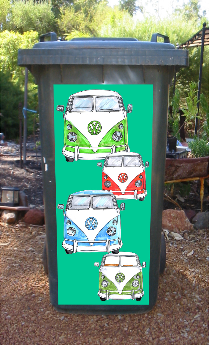Kombi kombi kombi wheelie bin sticker