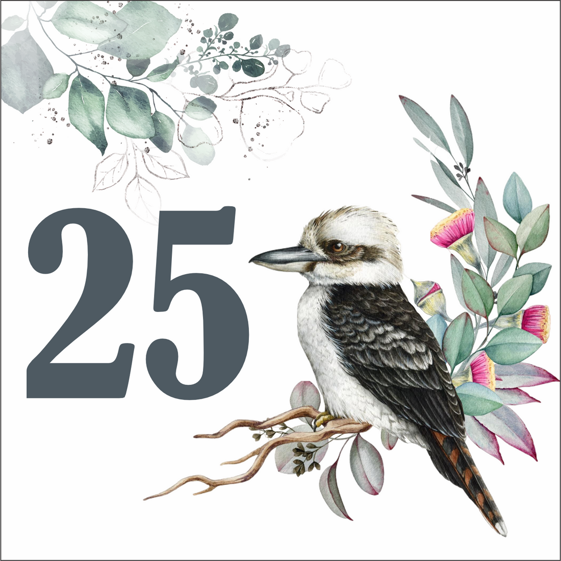 Kookaburra house number garden panel